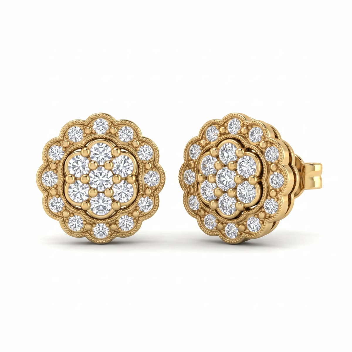 Belaroq Solara Dawn Monde Yellow Gold Diamond Earrings