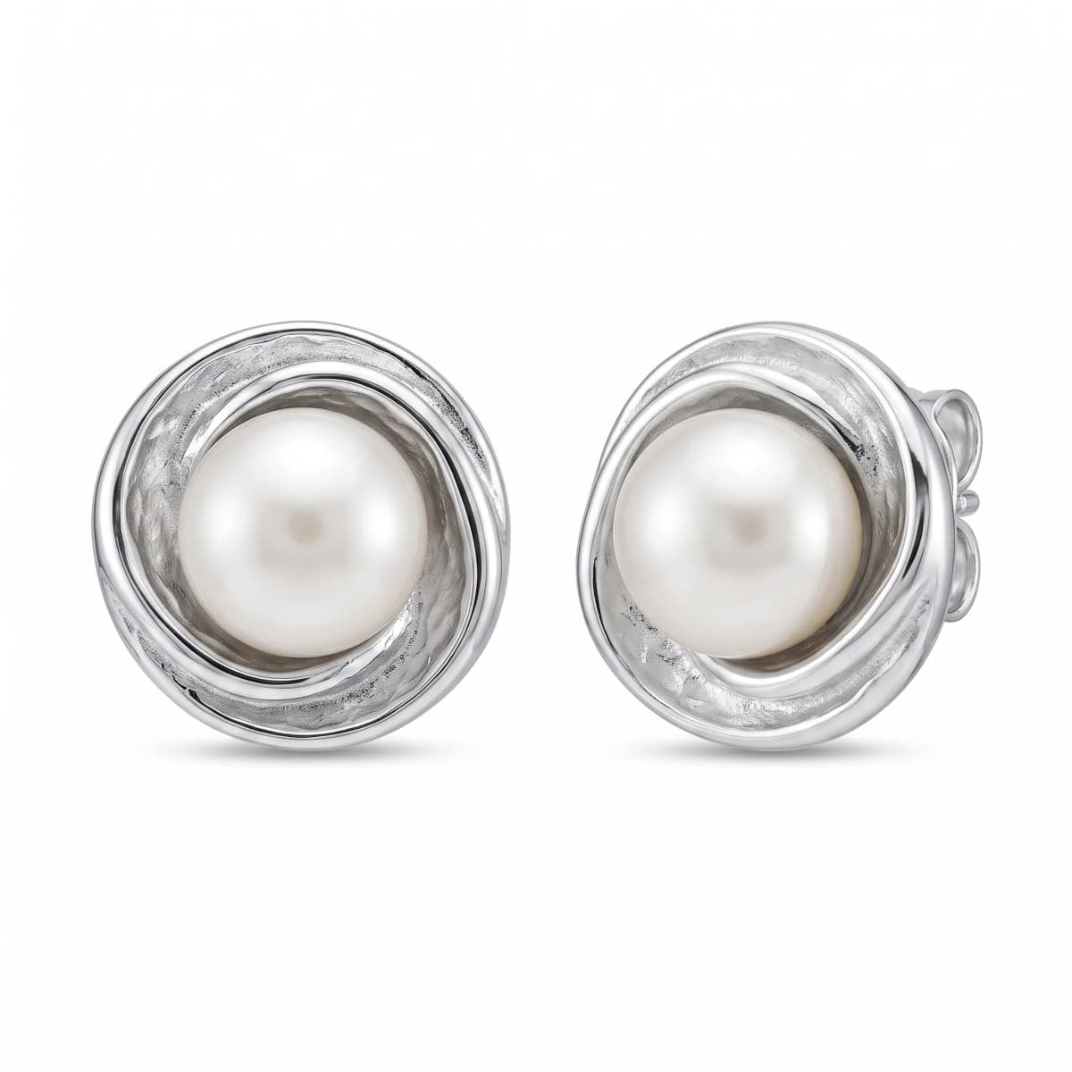 Belaroq Serena Muse Gala Silver Pearl Earrings