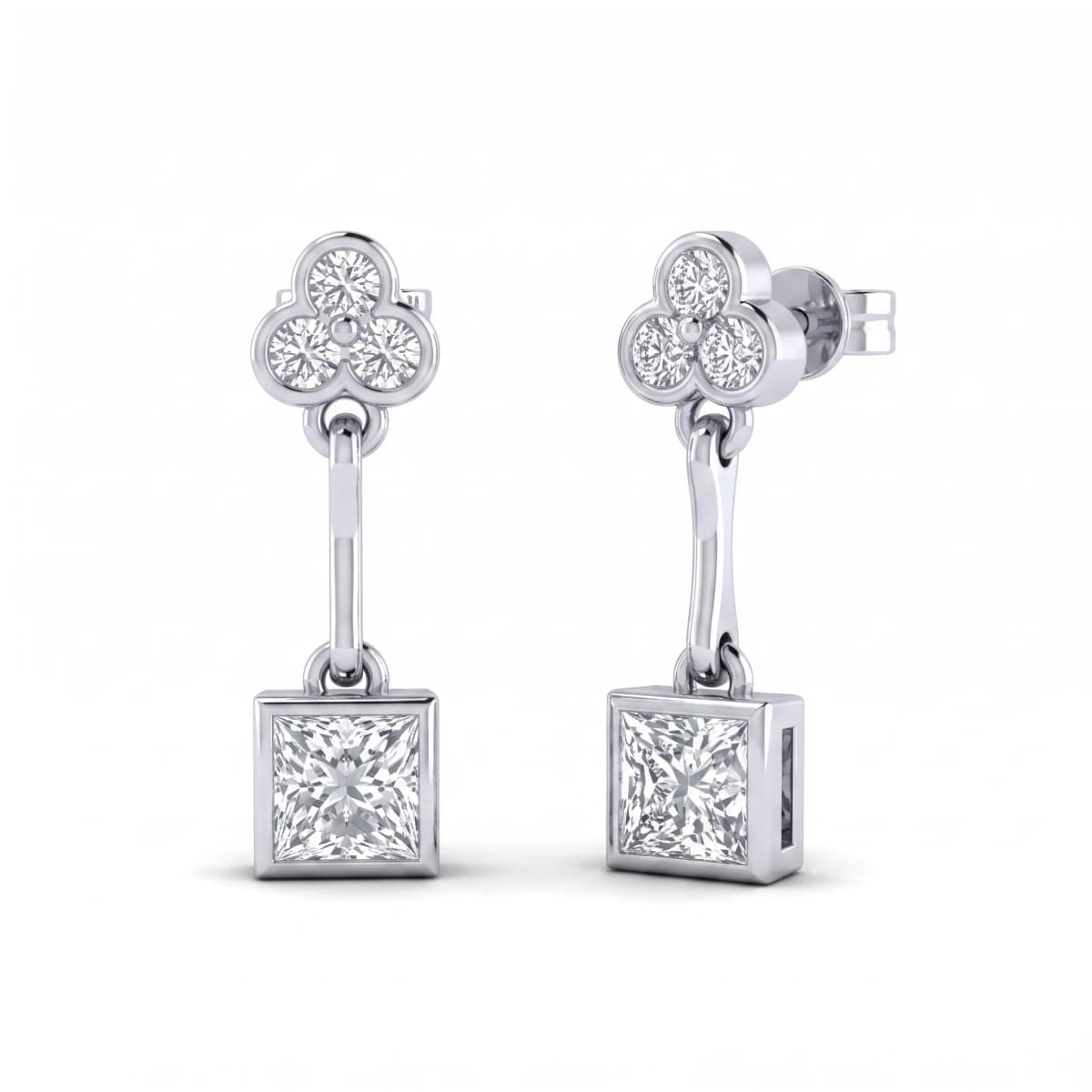 Belaroq Valora Ribbon Reflet Silver Diamond Earrings