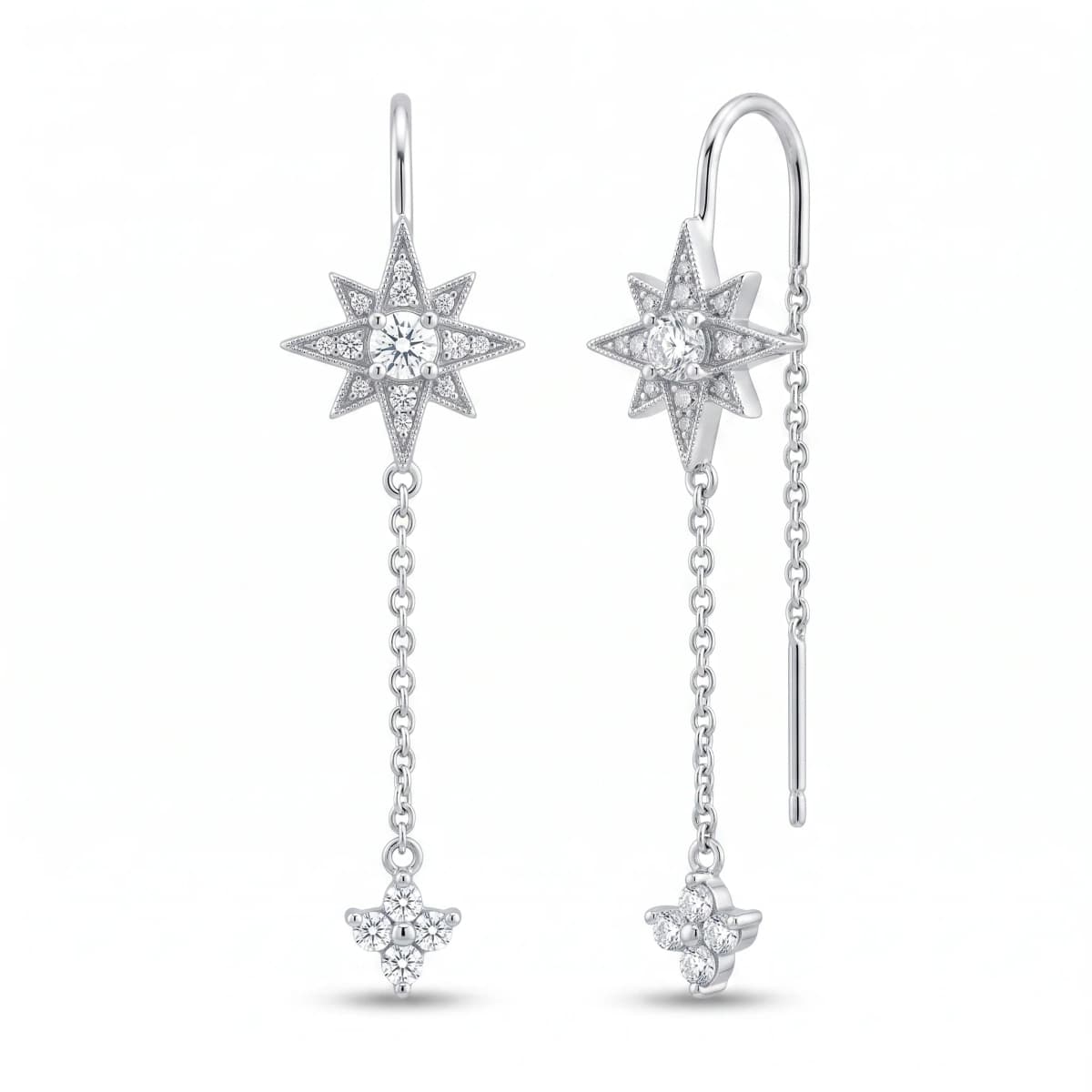 Belaroq Nocturne Swan Ballet White Gold Diamond Earrings