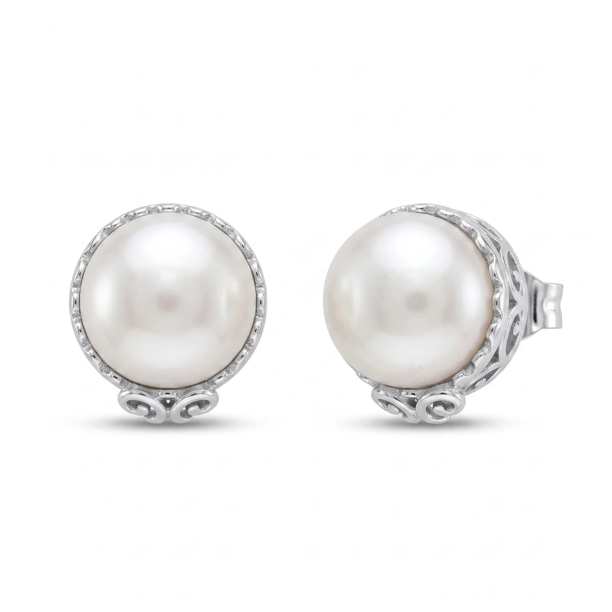 Belaroq Novelle Fleur Fable Silver Pearl Earrings