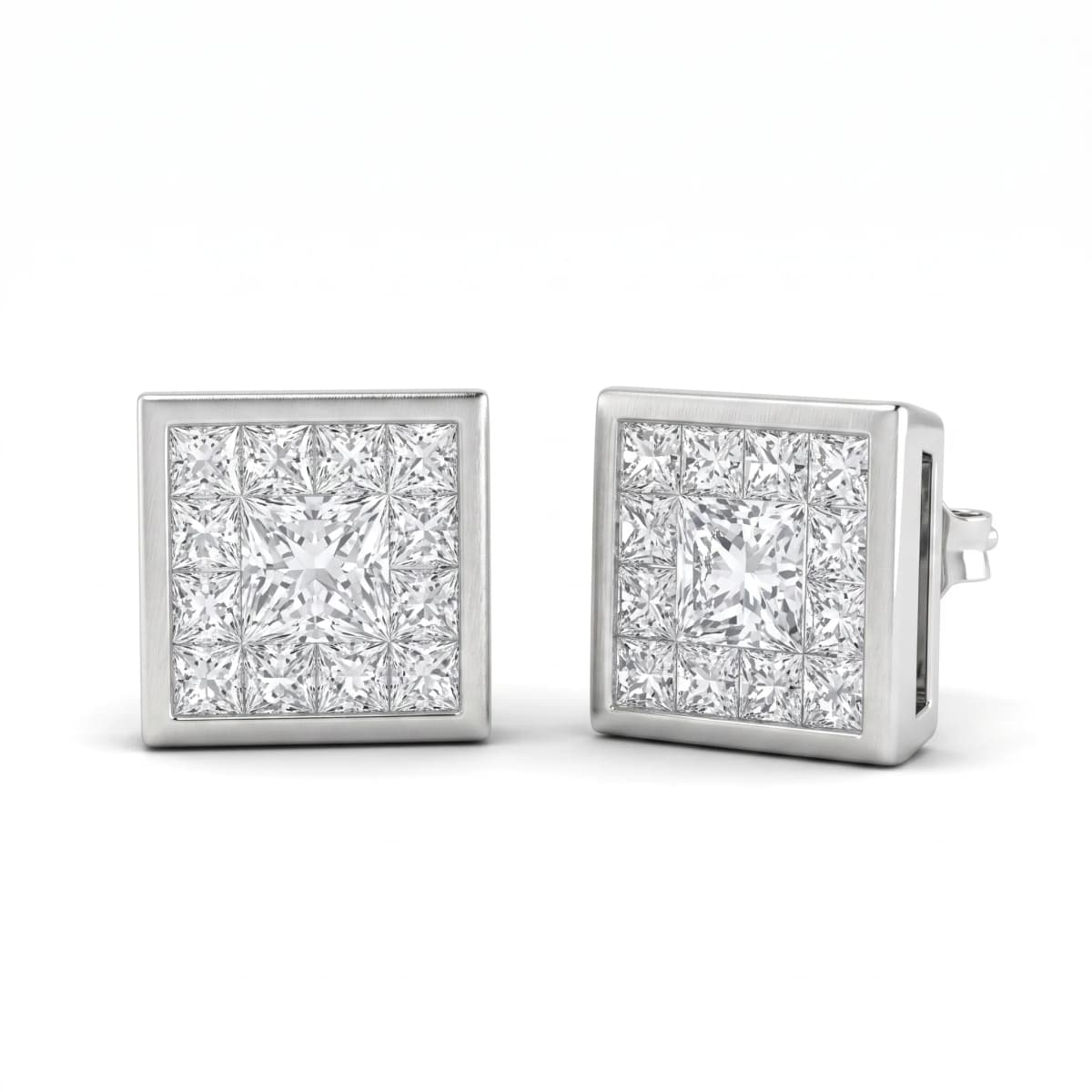 Belaroq Amara Petal Dore White Gold Lab Diamond Earrings