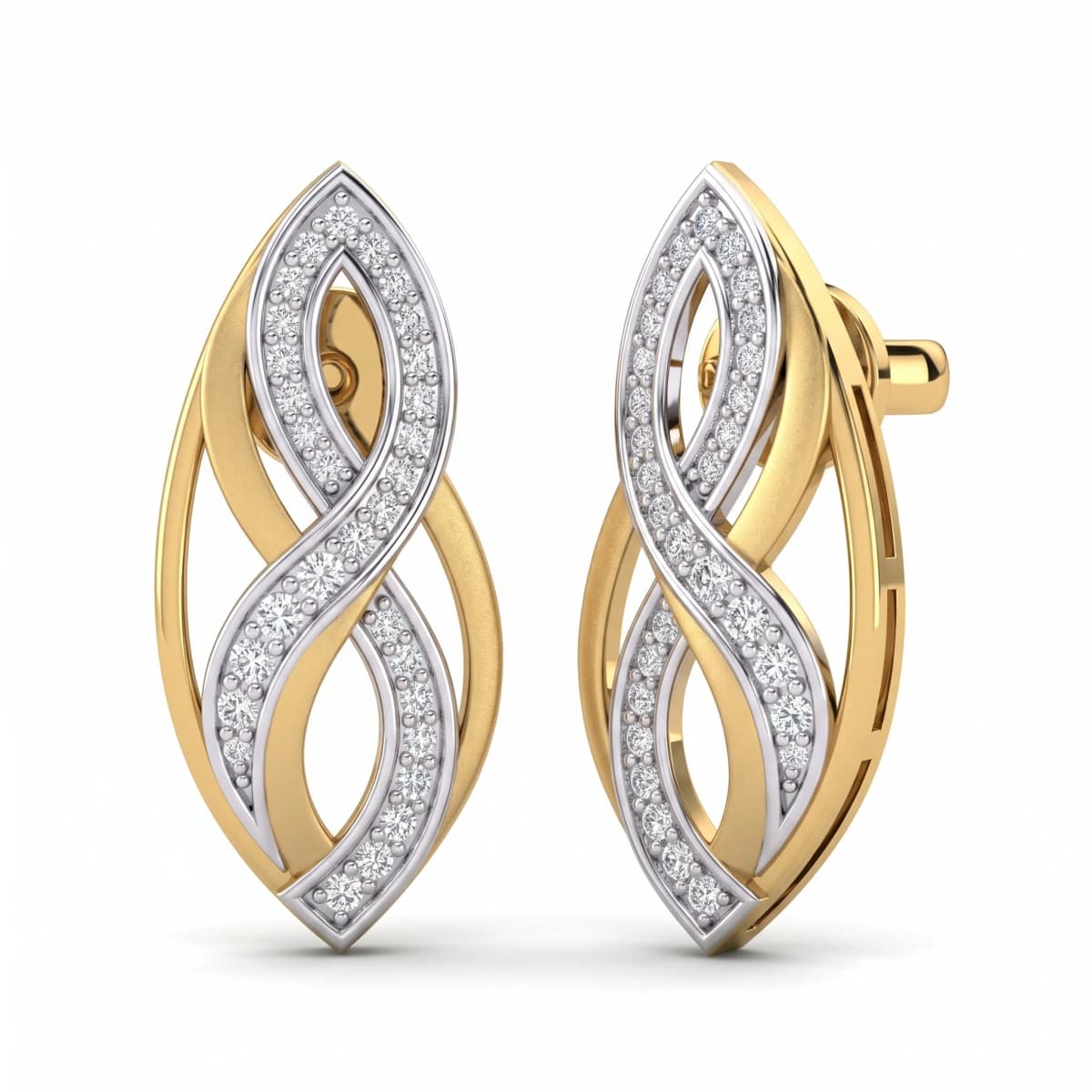 Belaroq Solaire Mist Heritage Two Tone Gold Diamond Earrings