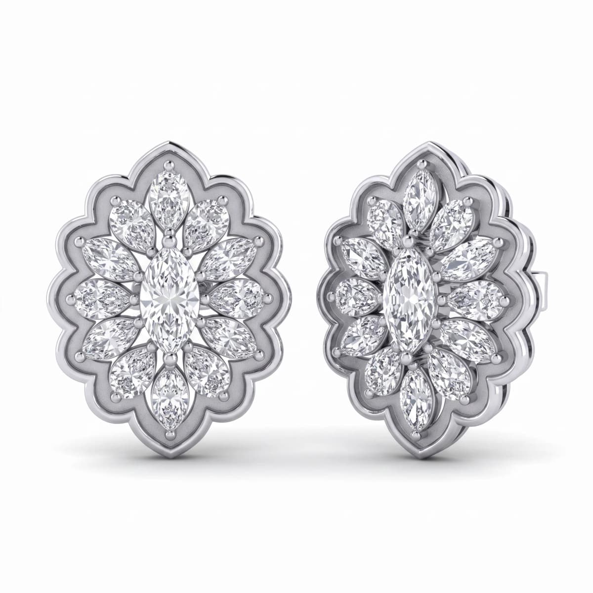 Belaroq Liora Rill Emblem White Gold Lab Diamond Earrings