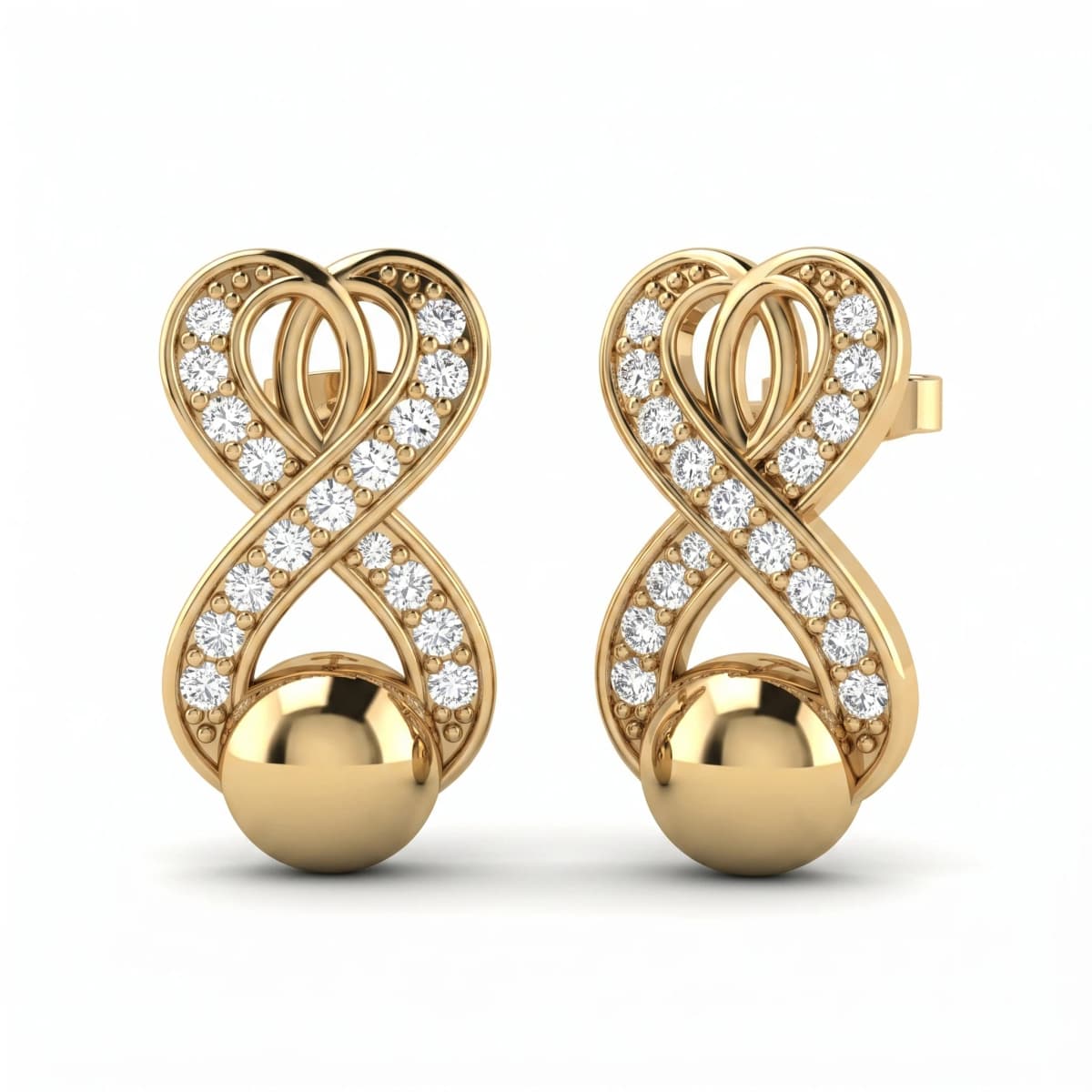 Belaroq Elaria Trace Rive Yellow Gold Zirconia Earrings