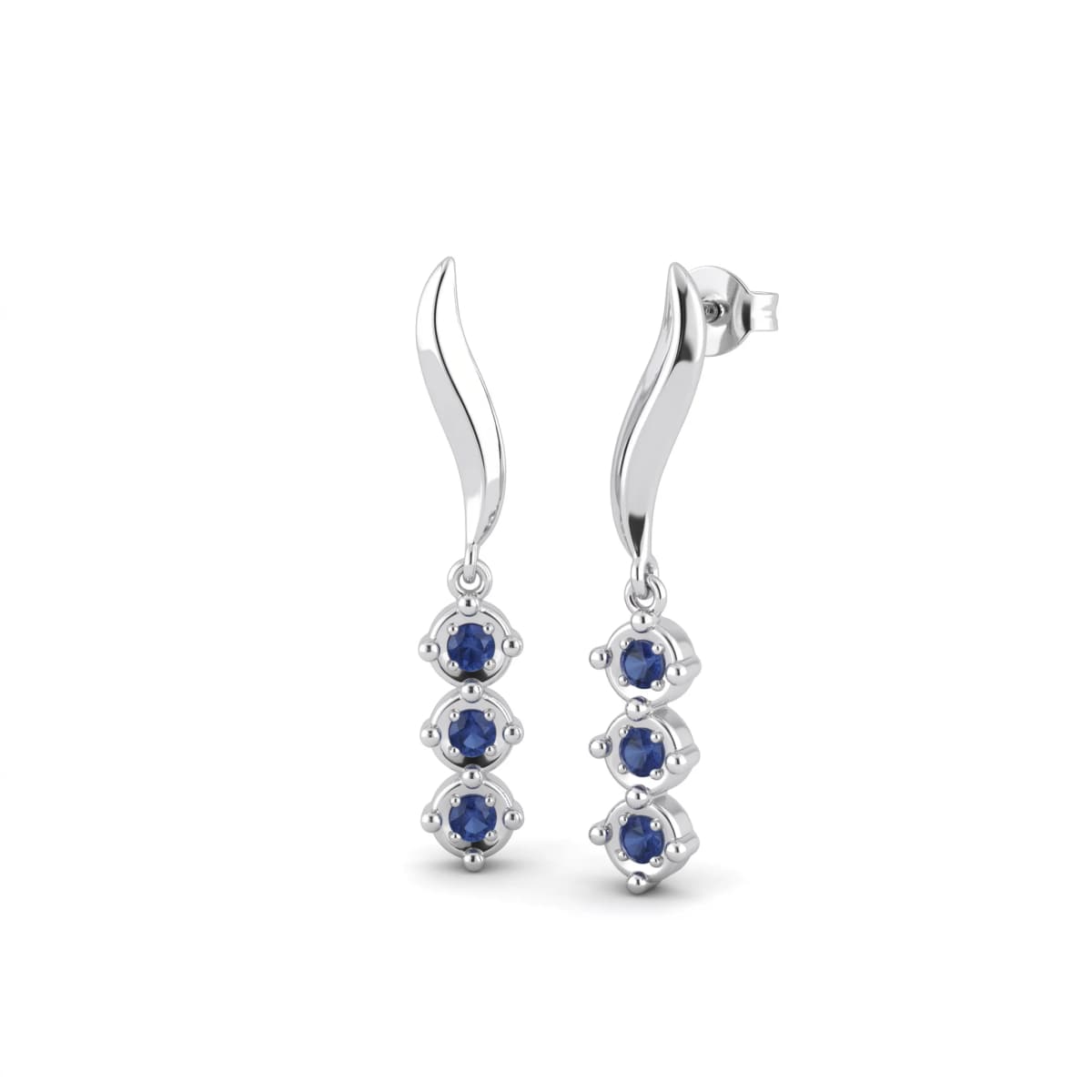 Belaroq Ilaria Aster Gala Silver Sapphire Earrings