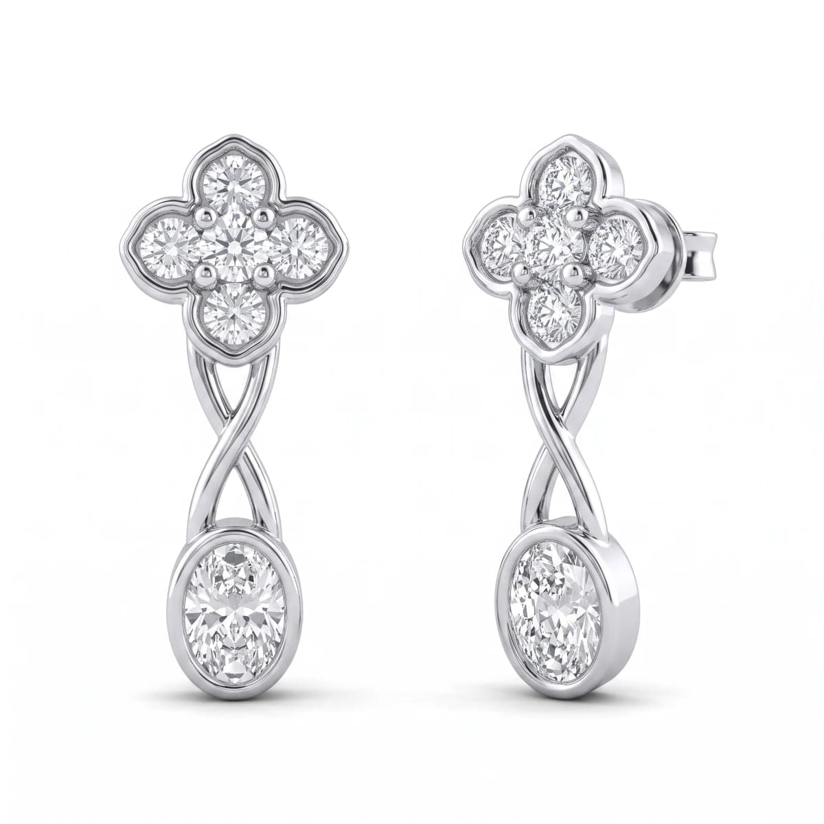 Belaroq Meliora Ray Ballet Silver Diamond Earrings