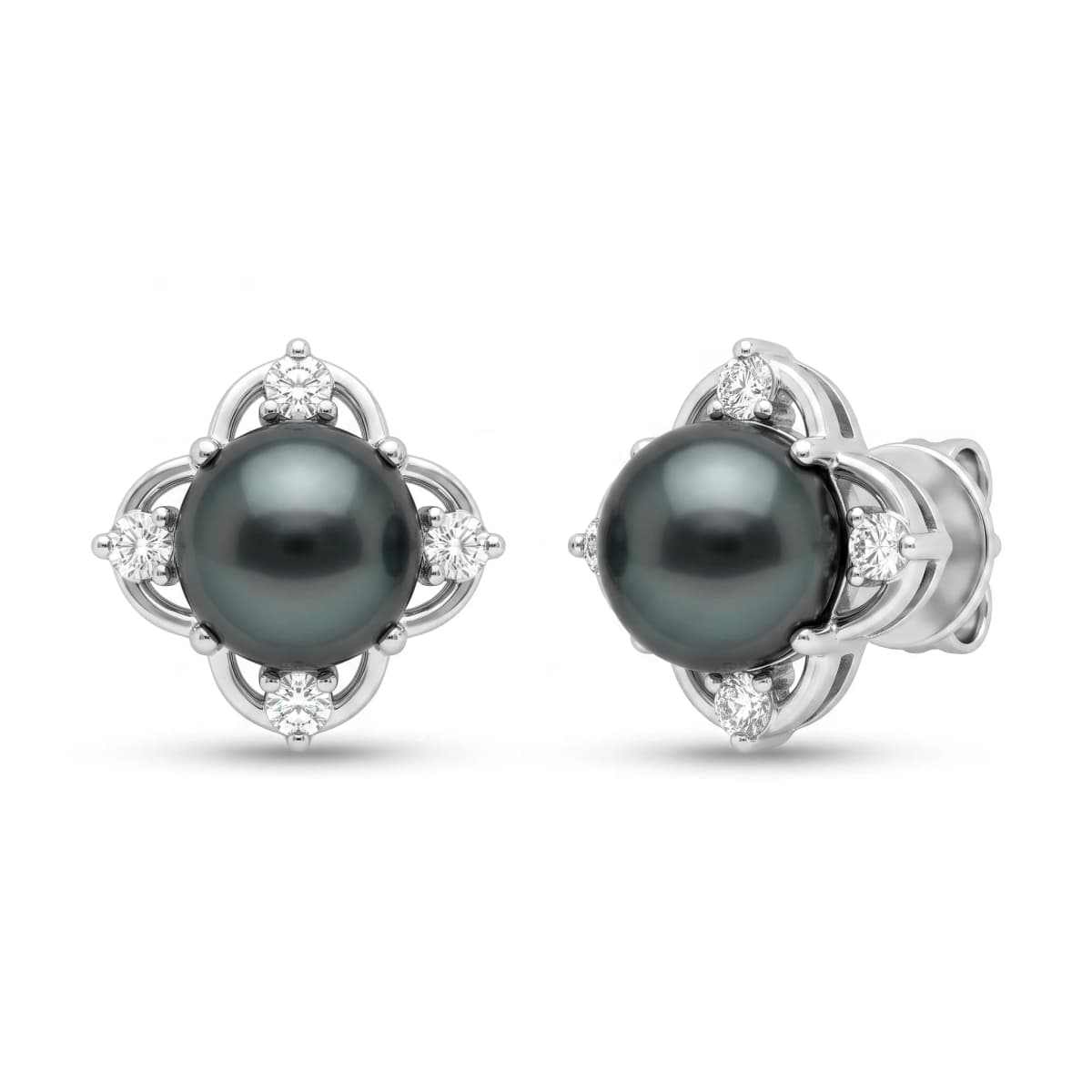 Belaroq Selene Monarch Noir White Gold Diamond Earrings