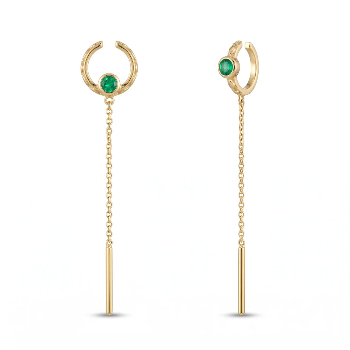 Belaroq Arden Laurel Keepsake Yellow Gold Emerald Earrings