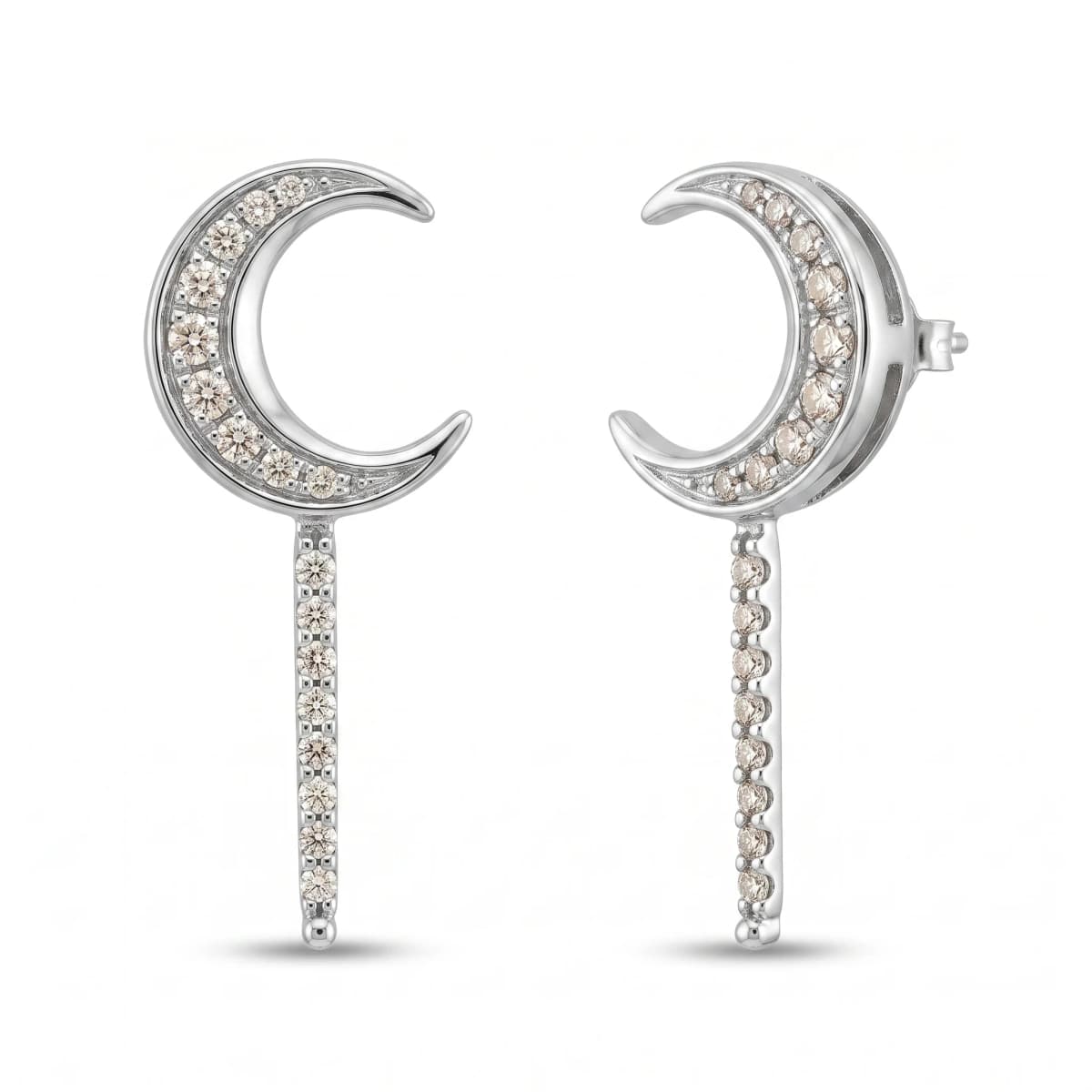 Belaroq Elara Leaf Dore White Gold Diamond Earrings