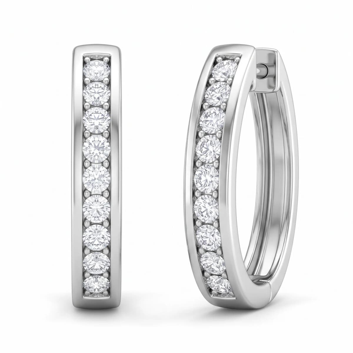 Belaroq Aveline Signet Arcade White Gold Diamond Earrings