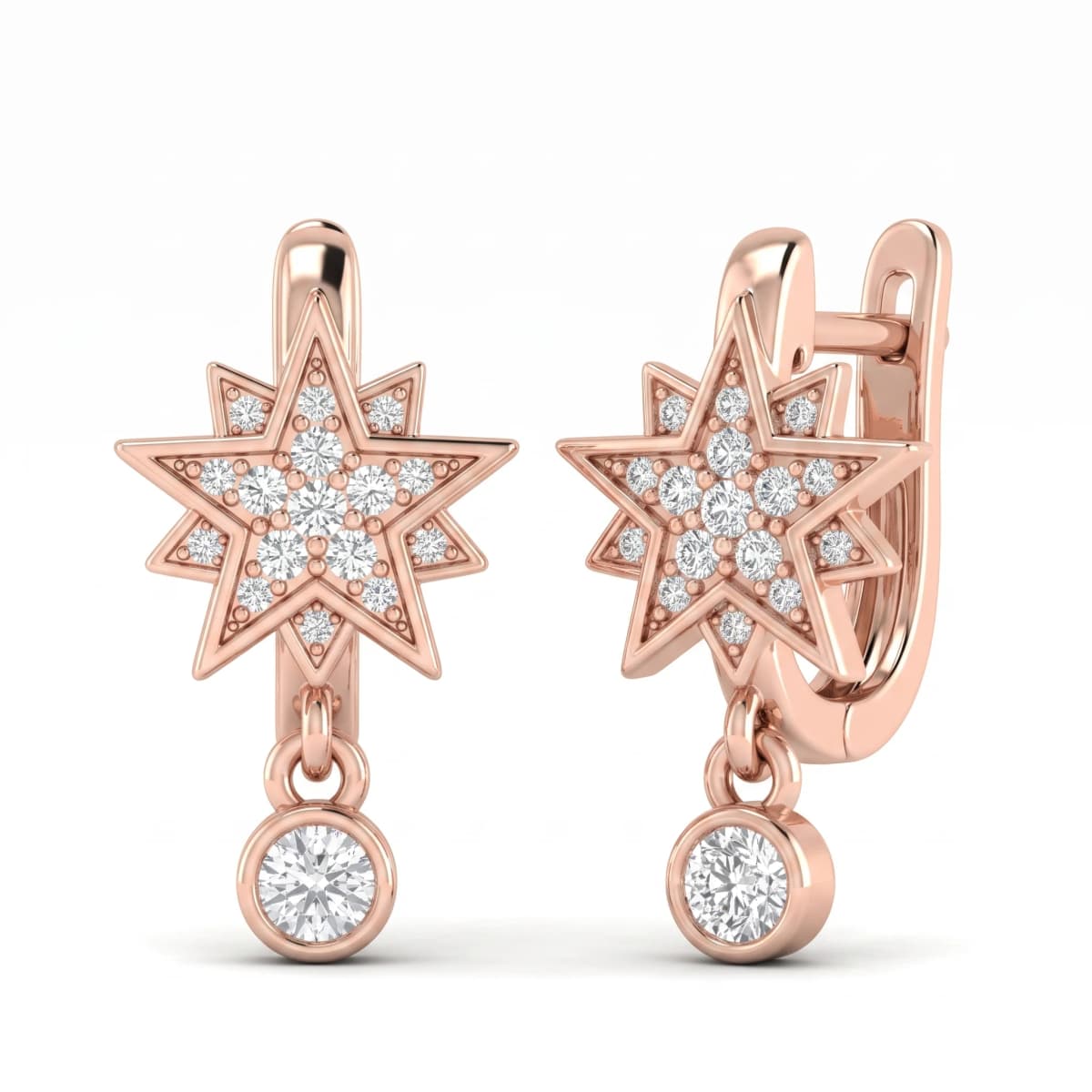 Belaroq Solara Dawn Duchess Rose Gold Lab Diamond Earrings