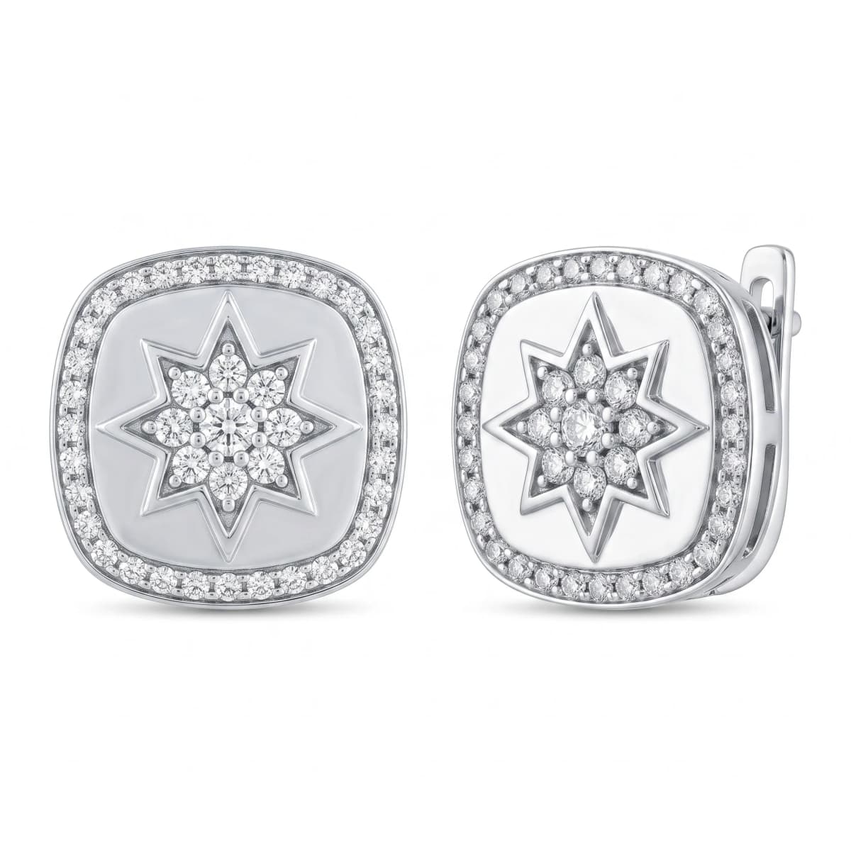 Belaroq Vivienne Veil Mode White Gold Diamond Earrings