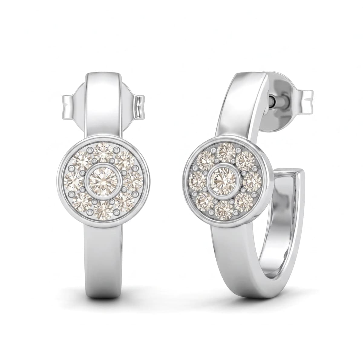 Belaroq Nocturne Swan Poise White Gold Diamond Earrings
