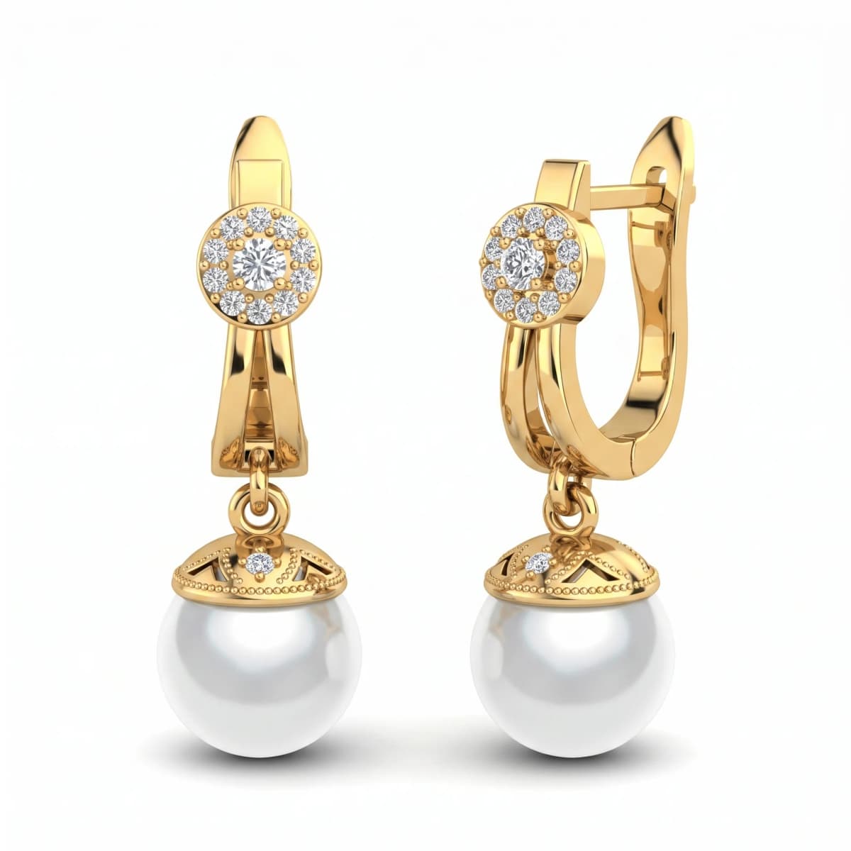 Belaroq Coralie Lumen Regal Yellow Gold Diamond Earrings
