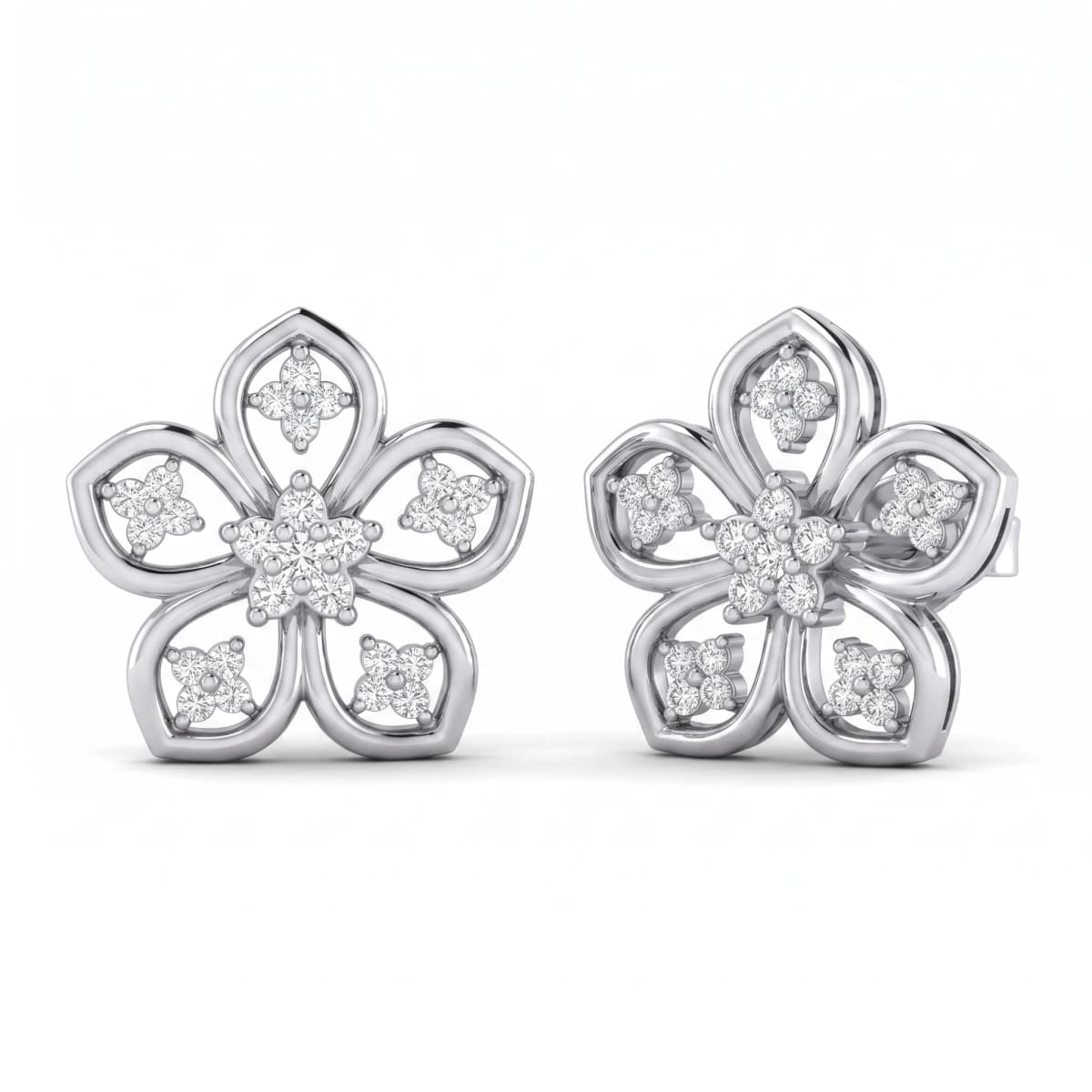 Belaroq Mirielle Lyric Serein Silver Diamond Earrings