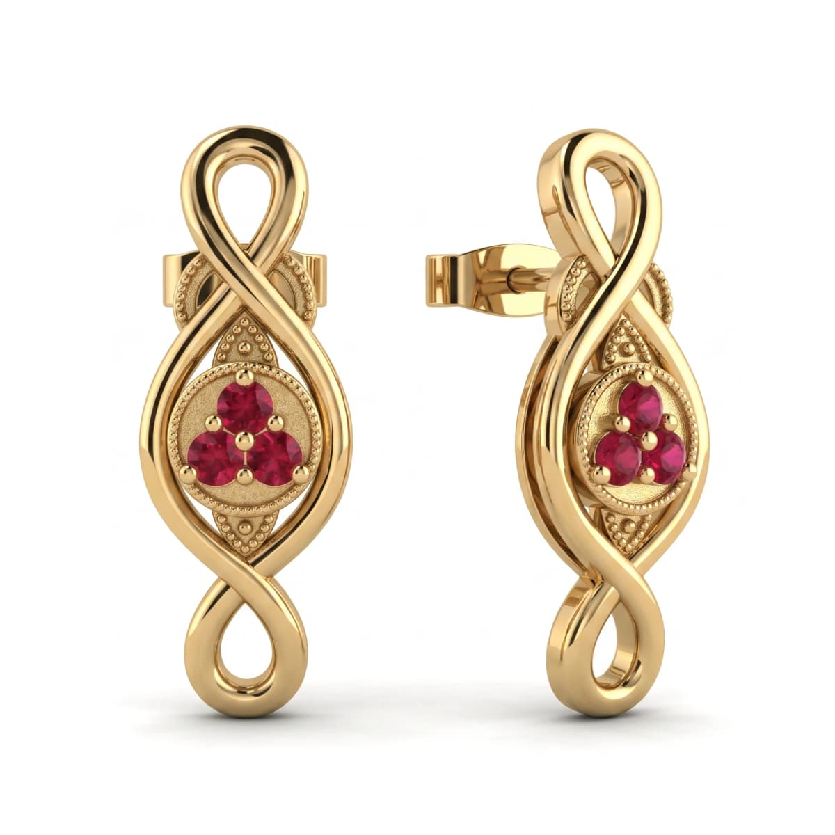 Belaroq Solaire Mist Ballet Yellow Gold Ruby Earrings