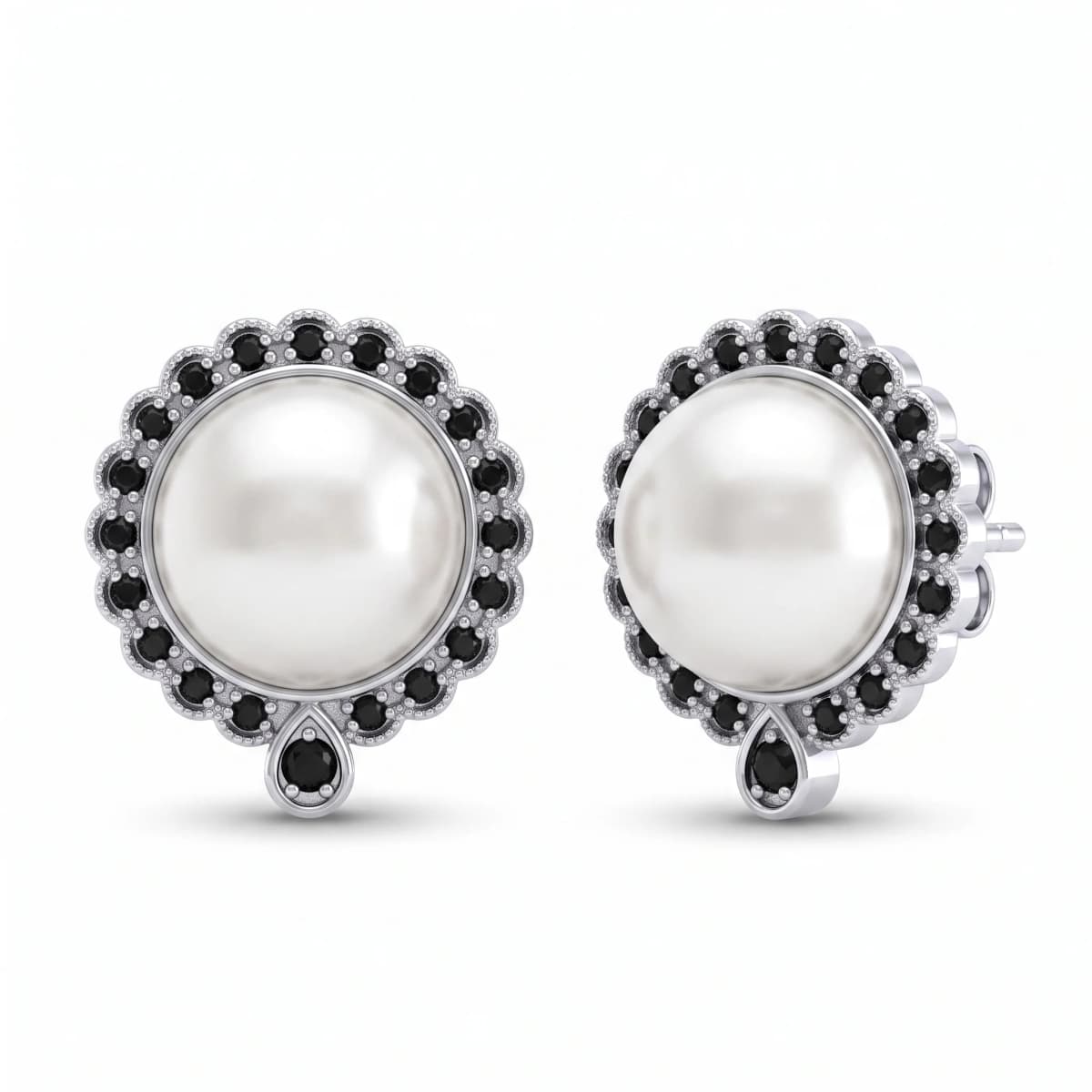 Belaroq Liora Rill Noir Silver Diamond Earrings