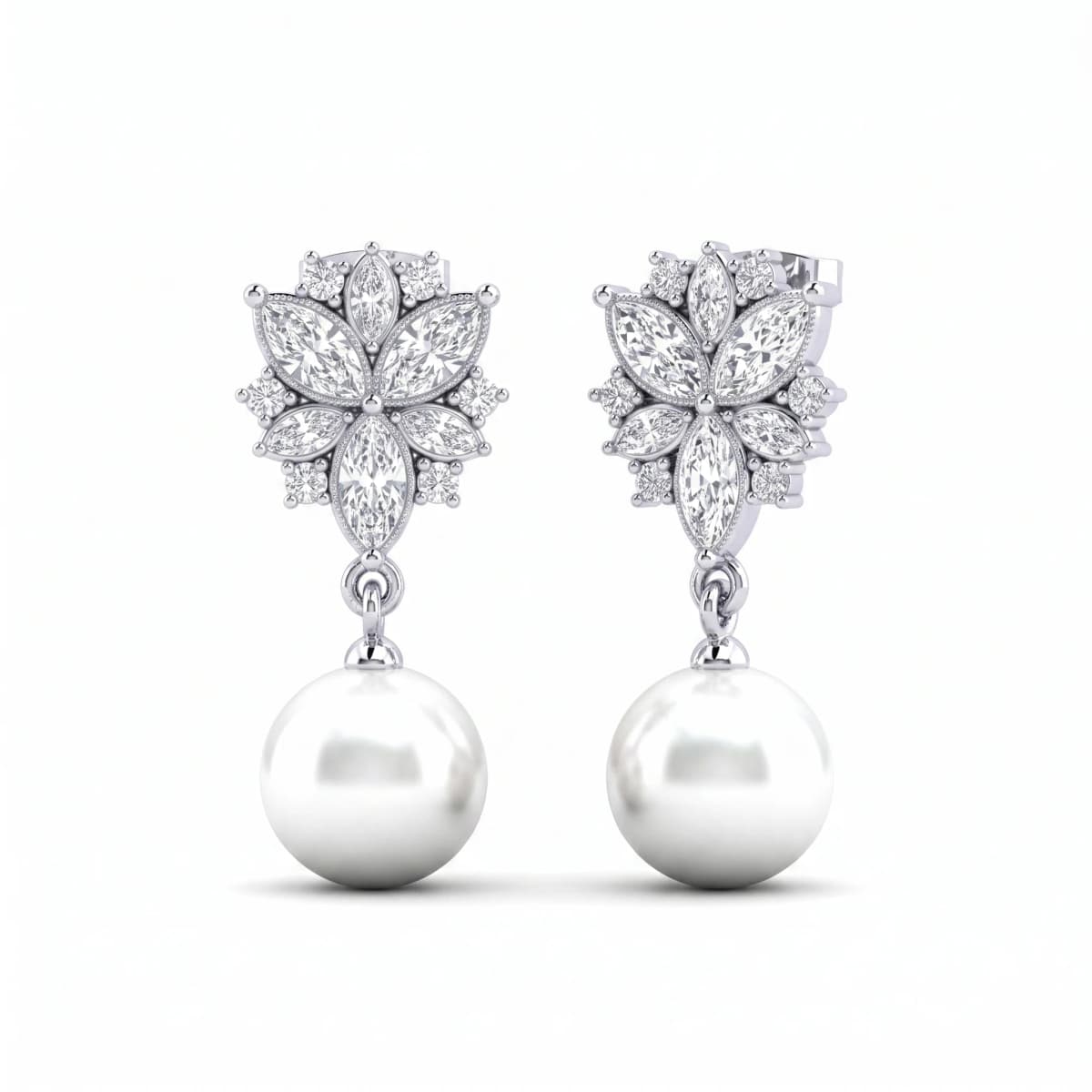Belaroq Vionne Grace Fable White Gold Diamond Earrings