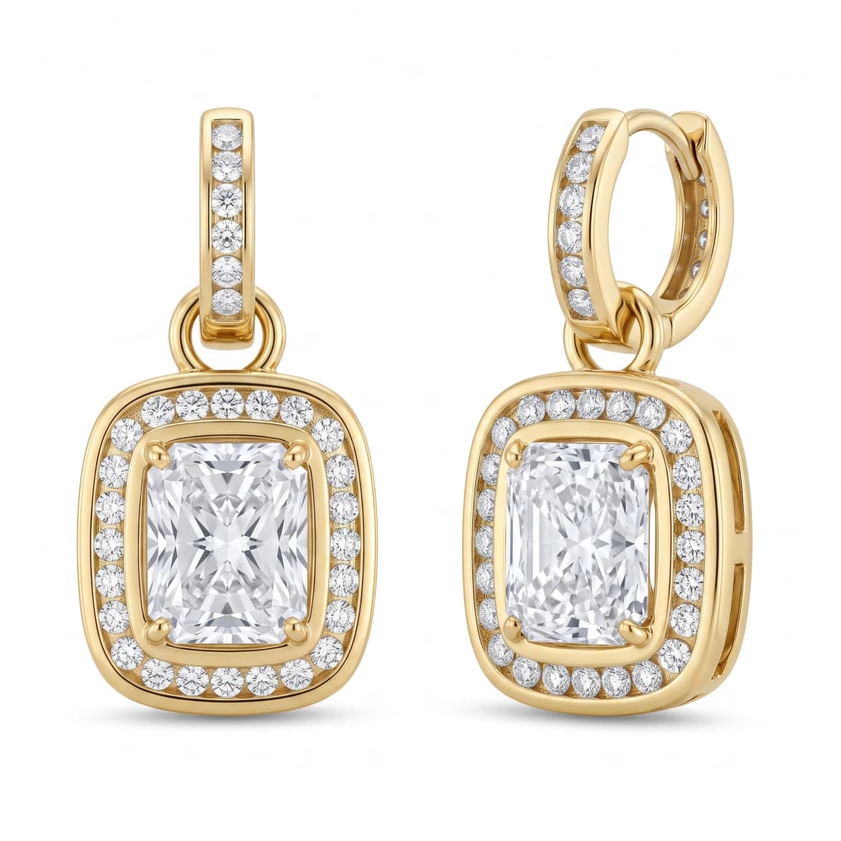 Belaroq Celestia Pearl Verve Yellow Gold Diamond Earrings