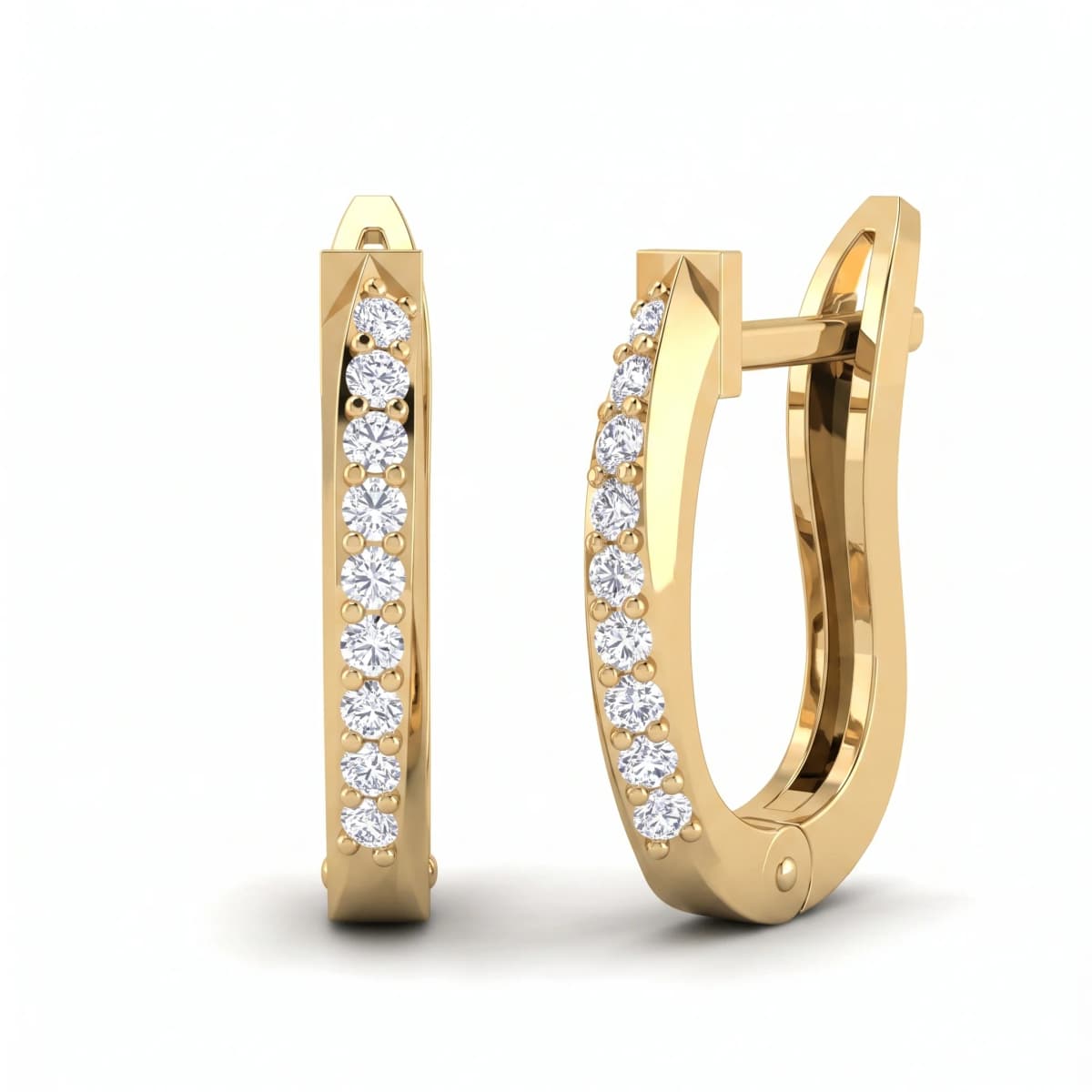 Belaroq Lunara Crest Dore Yellow Gold Lab Diamond Earrings