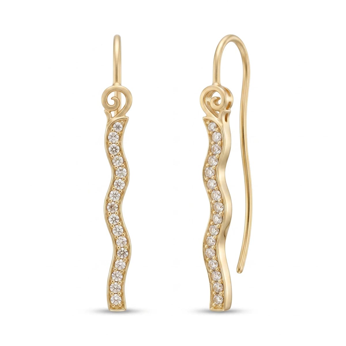 Belaroq Roselle Vine Duchess Yellow Gold Lab Diamond Earrings