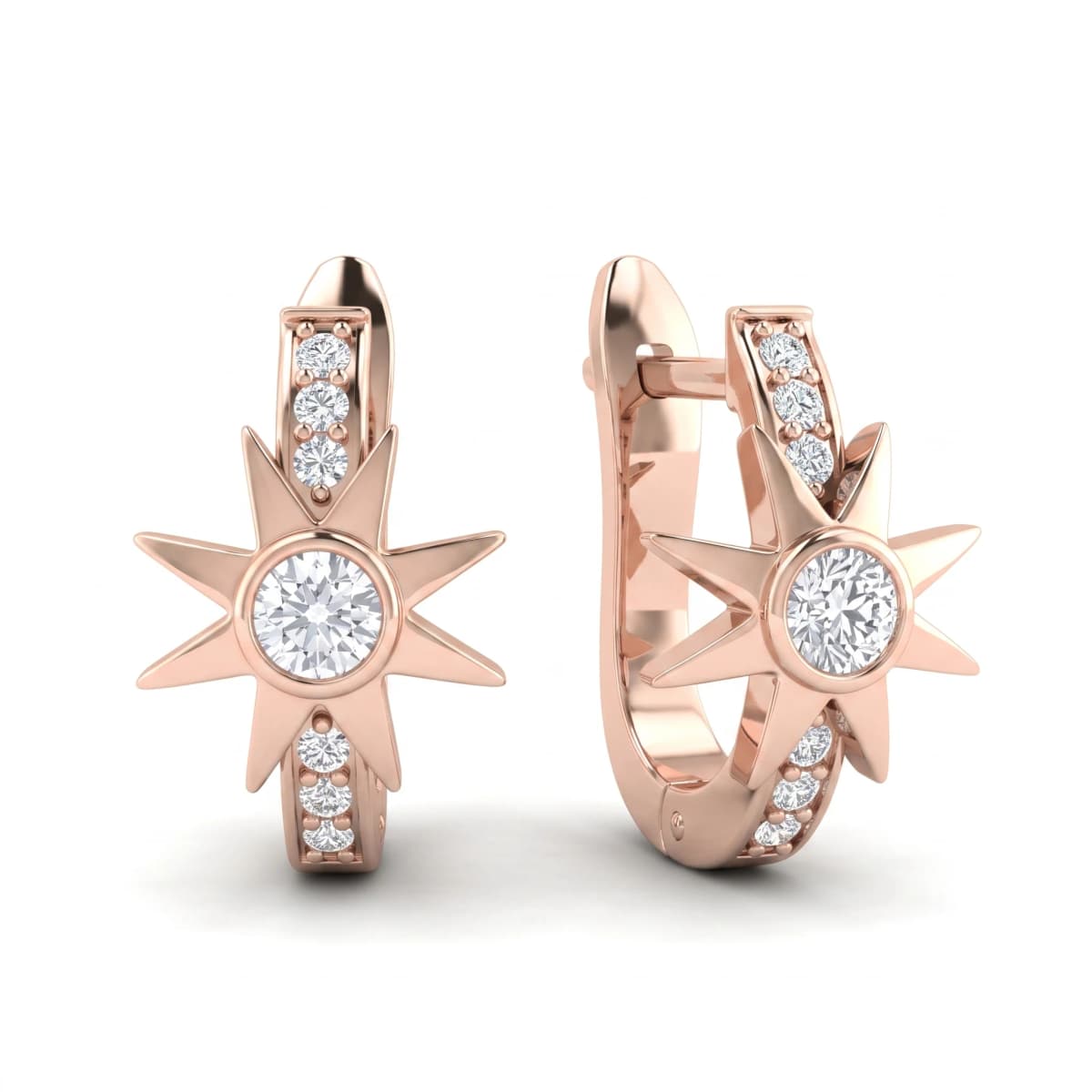 Belaroq Elaria Trace Lustre Rose Gold Diamond Earrings