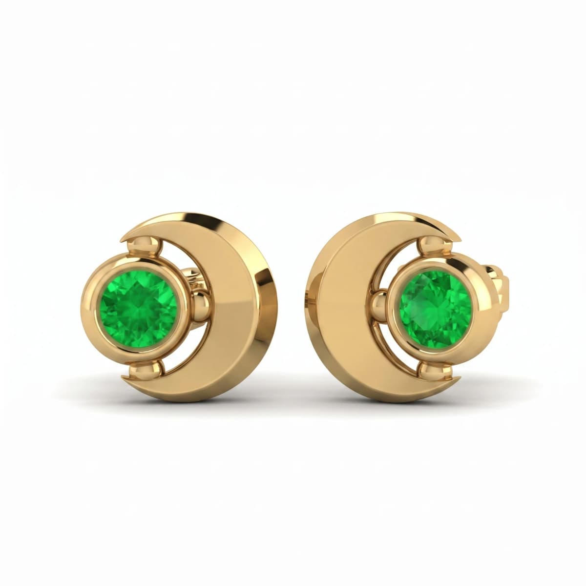 Belaroq Opaline Trellis Luxe Yellow Gold Emerald Earrings
