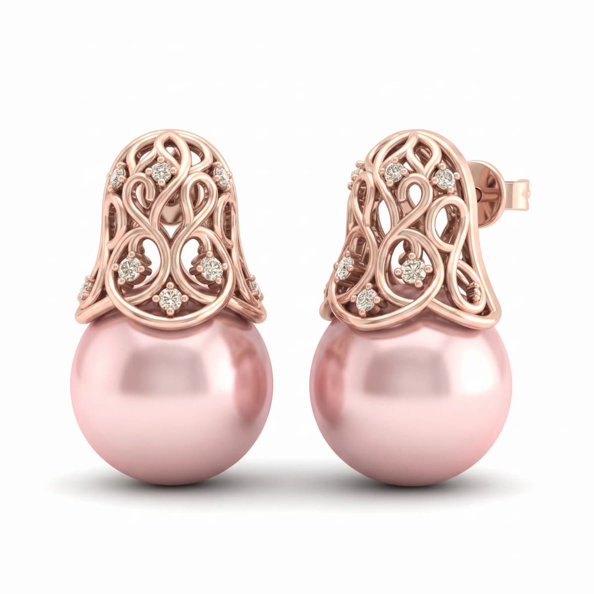 Belaroq Selene Monarch Regal Rose Gold Diamond Earrings