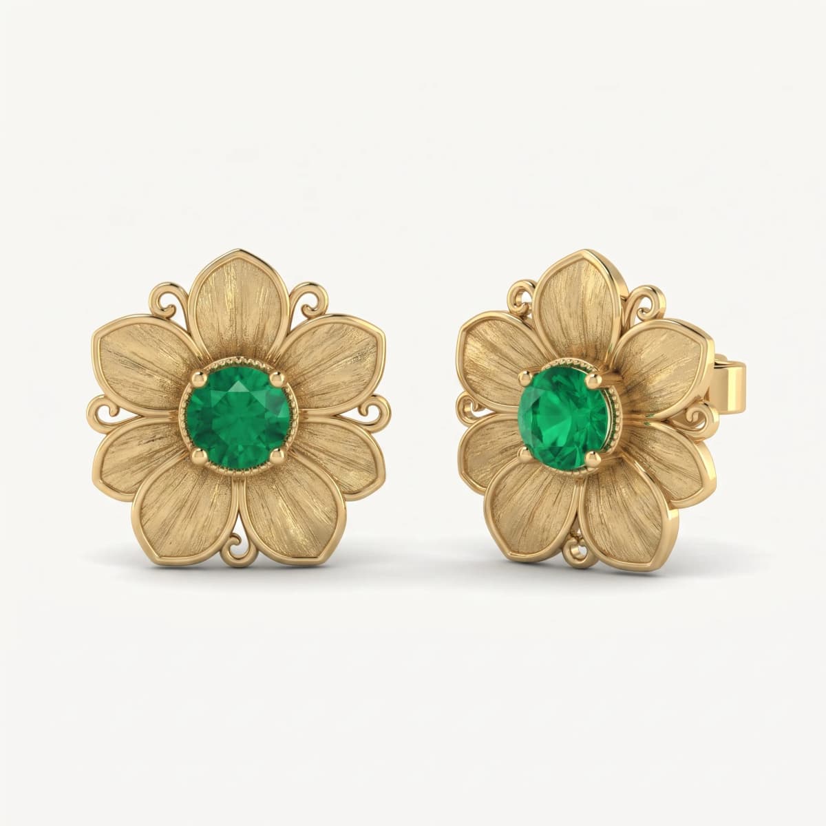 Belaroq Arielle Aura Ethereal Yellow Gold Emerald Earrings