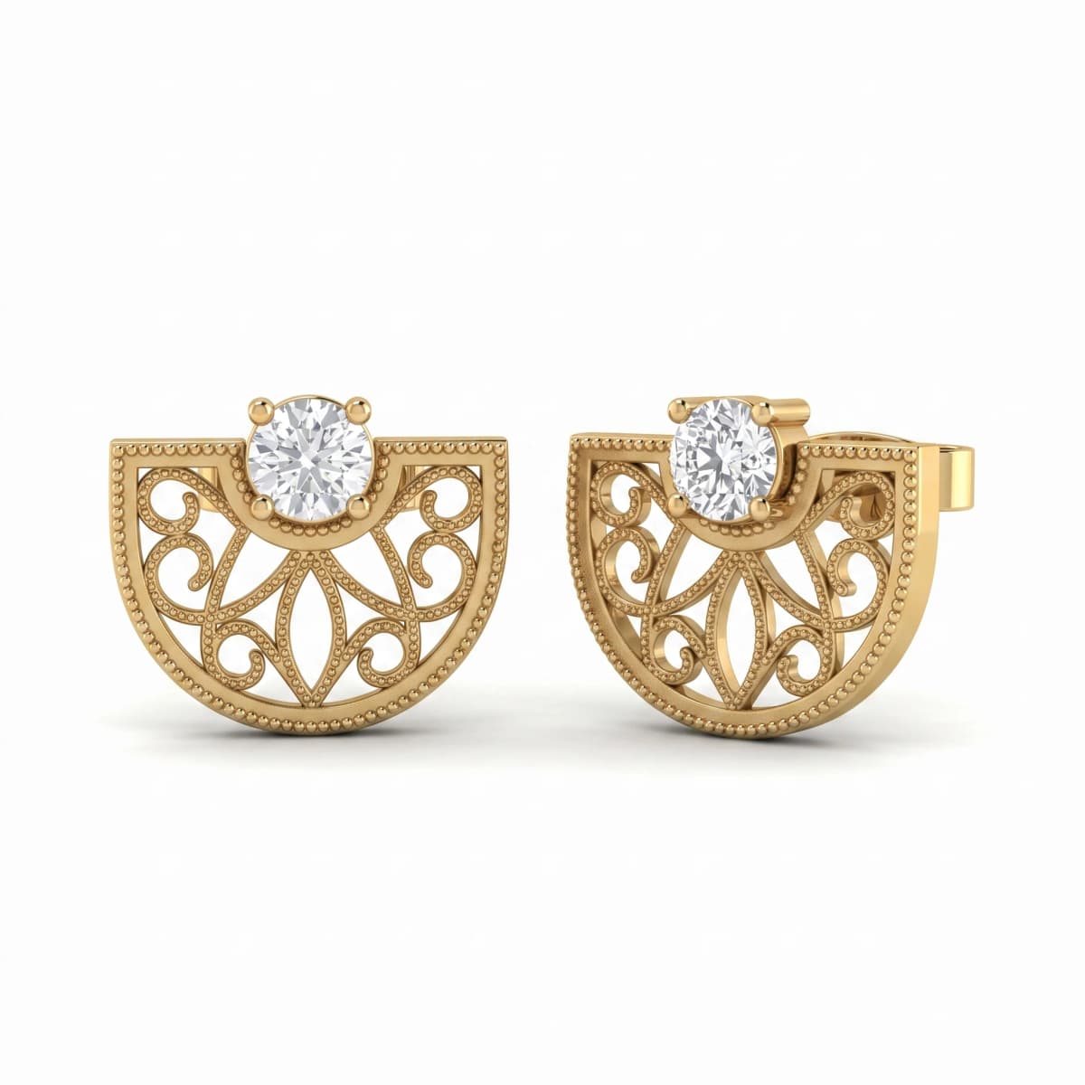 Belaroq Solara Dawn Rive Yellow Gold Diamond Earrings