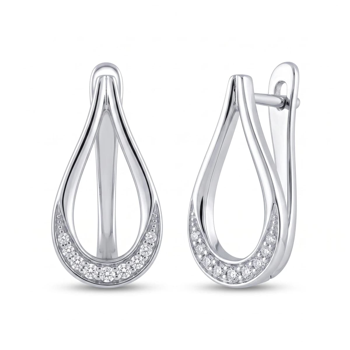 Belaroq Valora Ribbon Fable White Gold Diamond Earrings