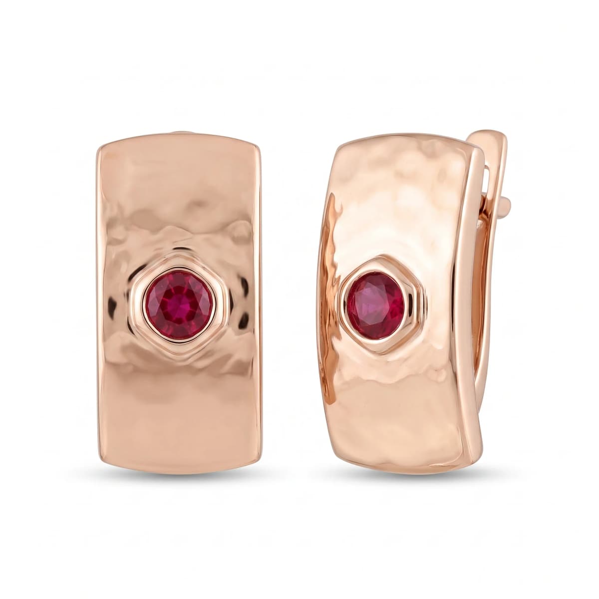 Belaroq Nocturne Swan Keepsake Rose Gold Ruby Earrings