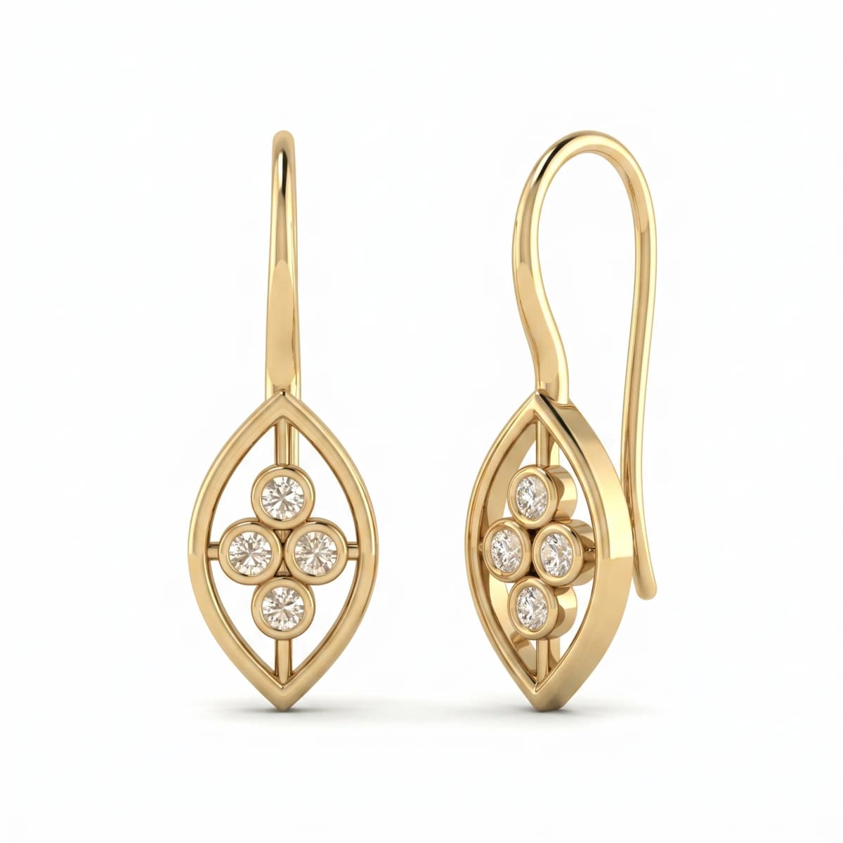 Belaroq Solene Silk Arcade Yellow Gold Lab Diamond Earrings