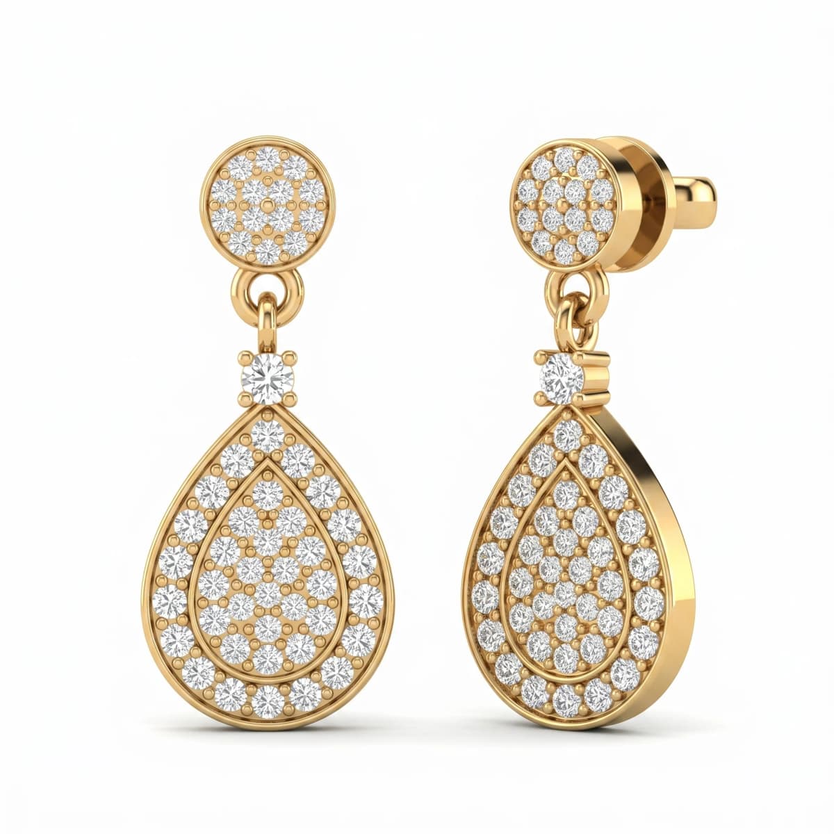 Belaroq Amara Petal Aurum Yellow Gold Diamond Earrings
