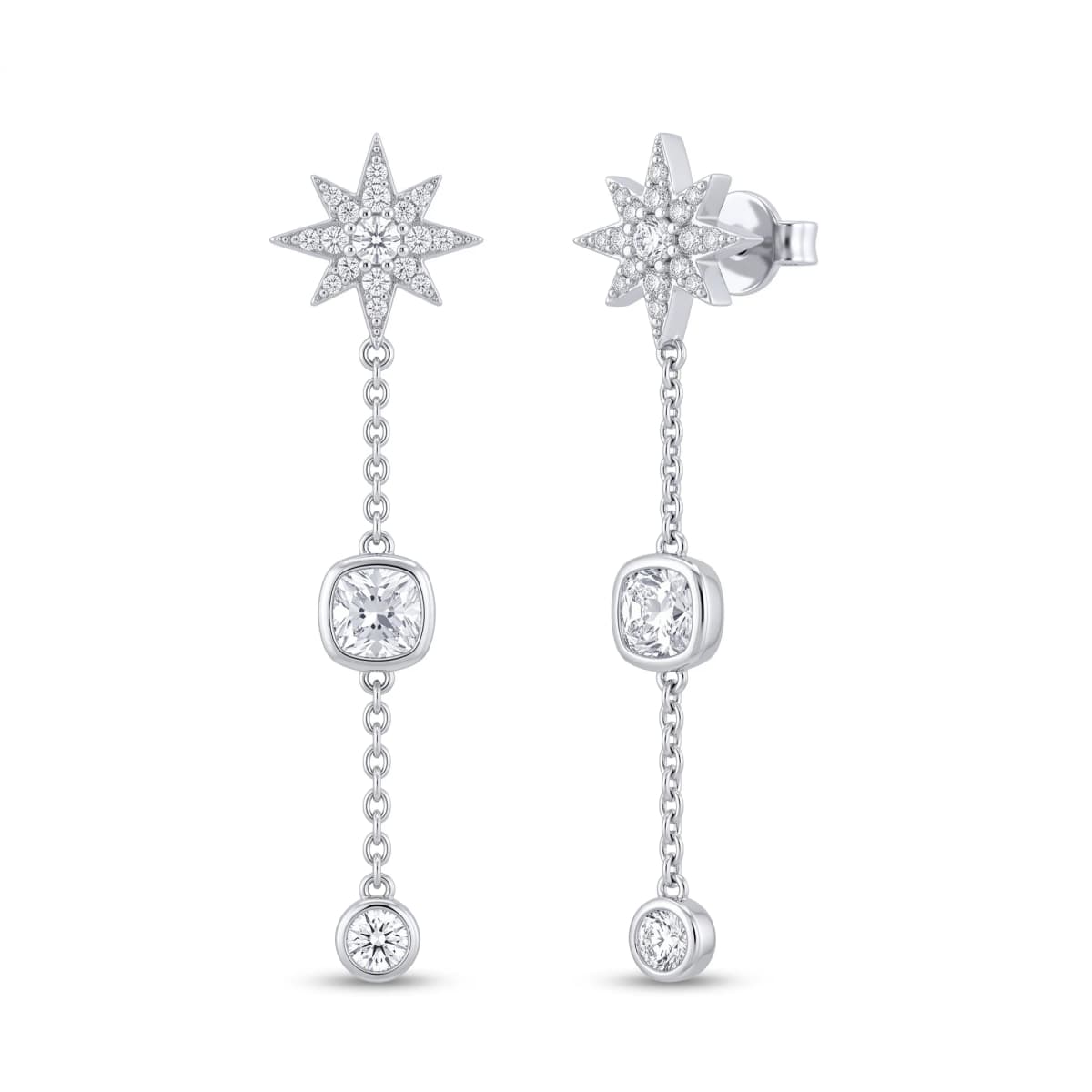 Belaroq Orielle Flora Vow White Gold Lab Diamond Earrings