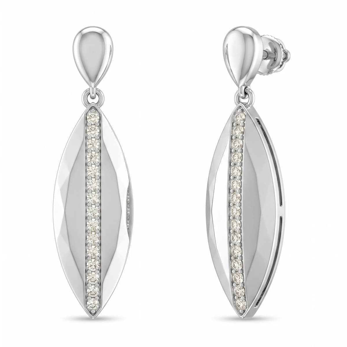 Belaroq Mirielle Lyric Muse White Gold Diamond Earrings