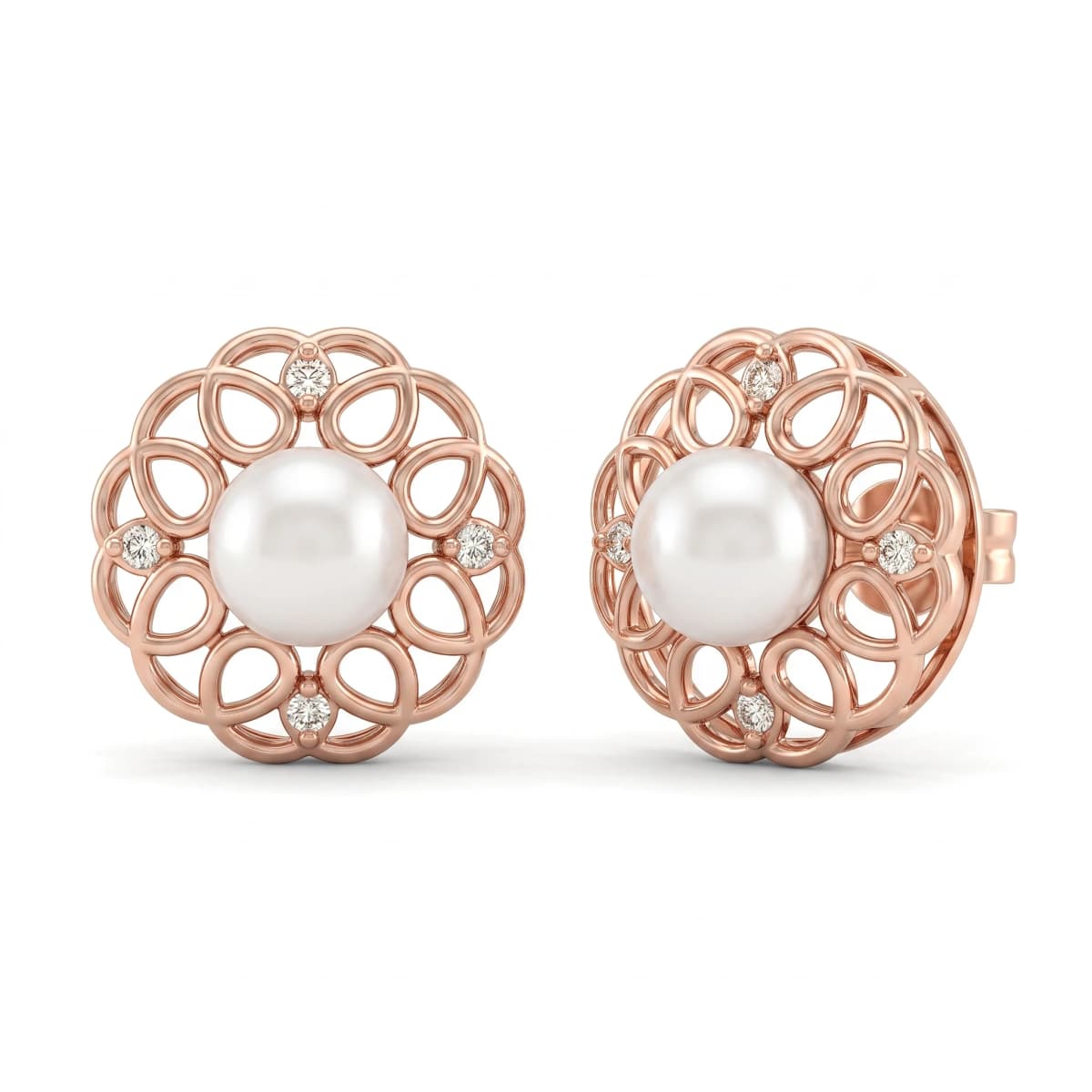 Belaroq Evania Cascade Heritage Rose Gold Diamond Earrings
