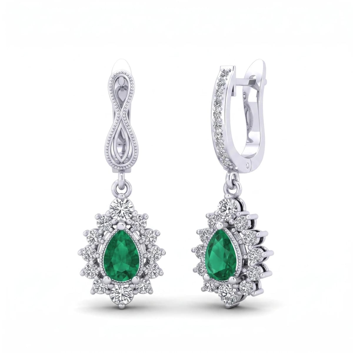 Belaroq Estelle Wave Mode Fine Metal Emerald Earrings