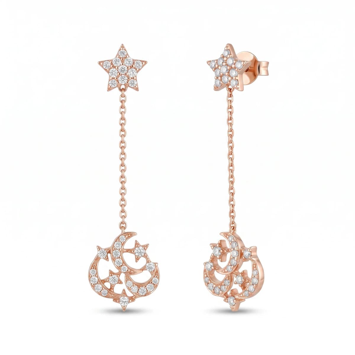 Belaroq Vionne Grace Ethereal Rose Gold Diamond Earrings