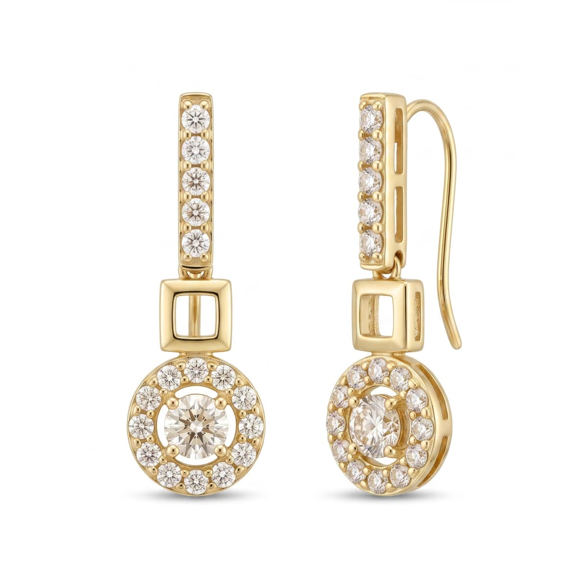 Belaroq Roselle Vine Rive Yellow Gold Lab Diamond Earrings