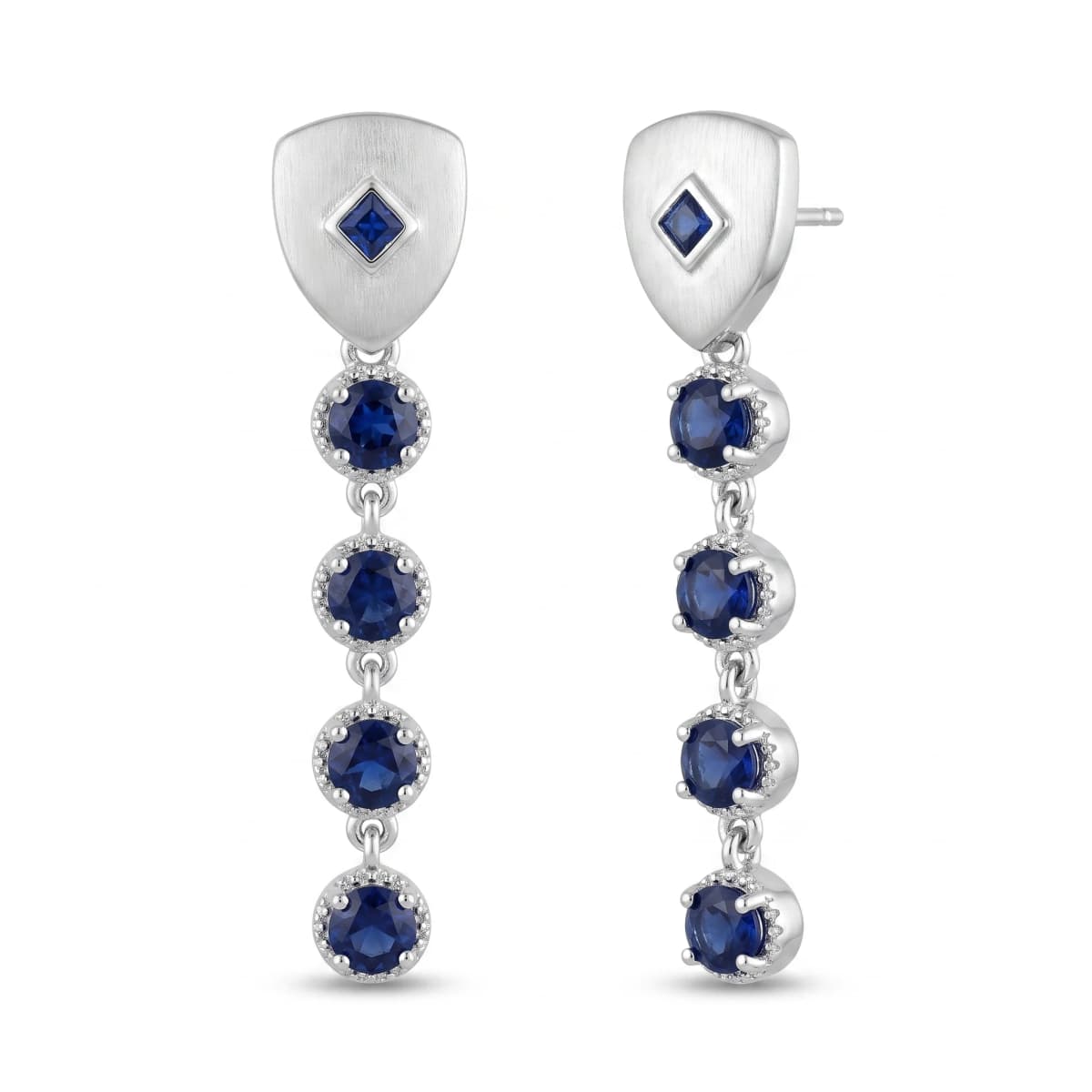 Belaroq Celeste Bloom Serein Silver Sapphire Earrings