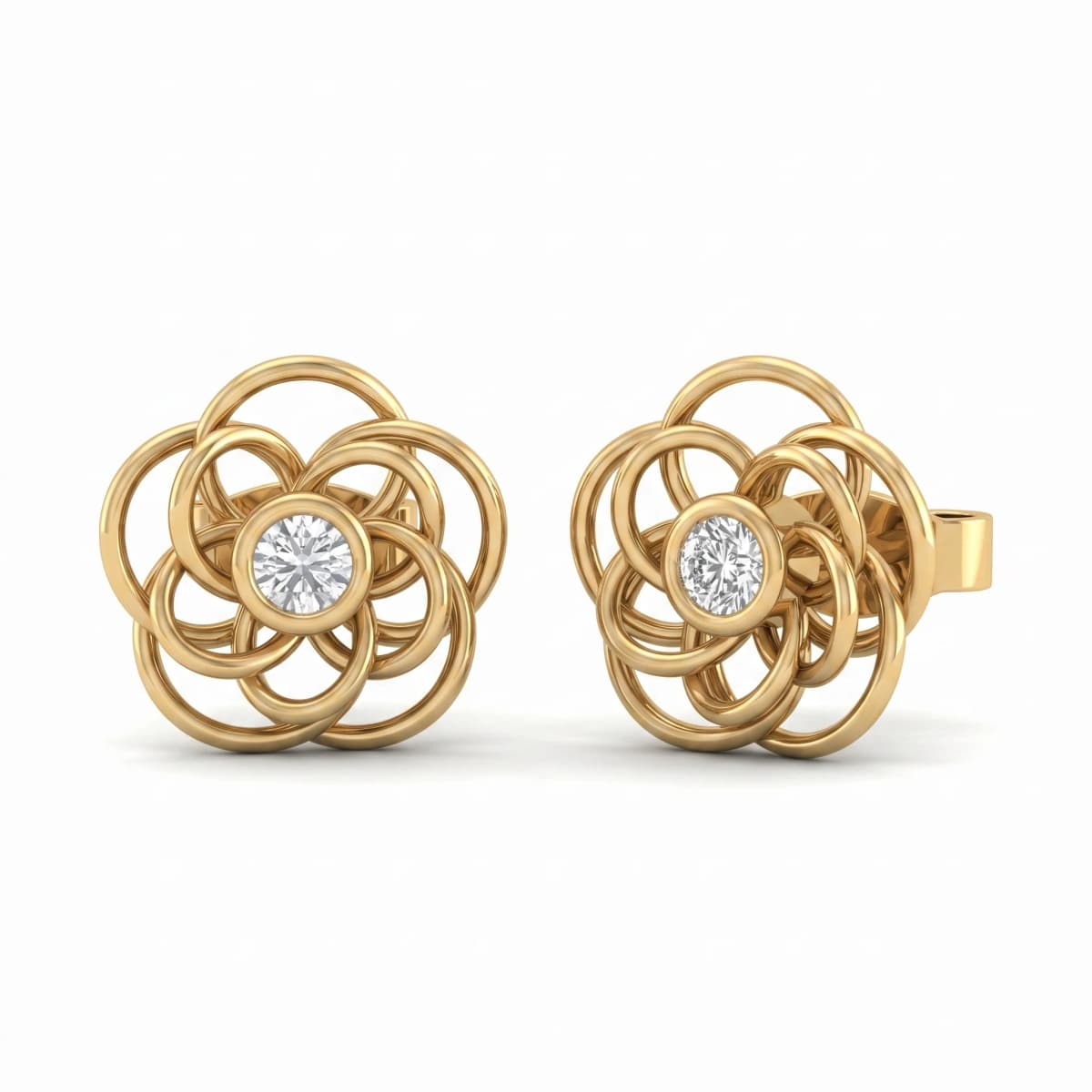 Belaroq Elaria Trace Reflet Yellow Gold Diamond Earrings