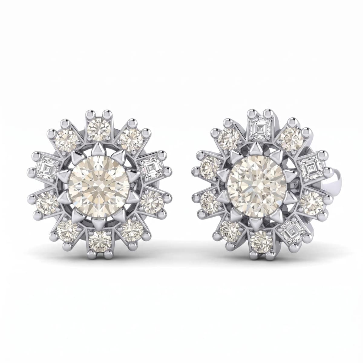Belaroq Sorelle Mira Whisper White Gold Diamond Earrings