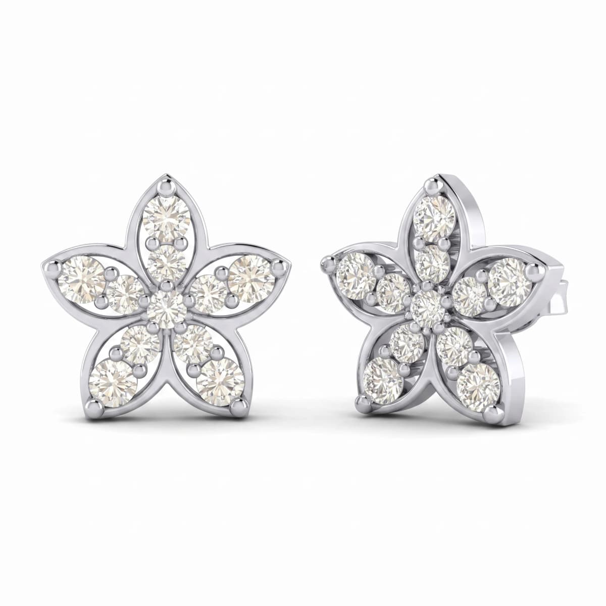 Belaroq Alira Prism Radiant White Gold Diamond Earrings