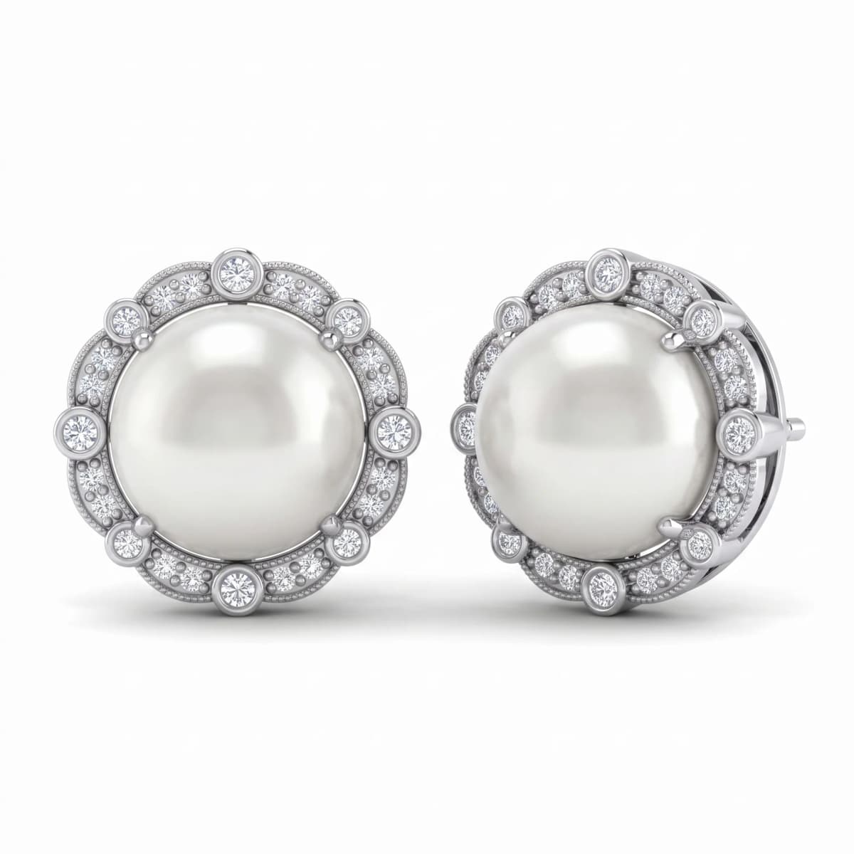 Belaroq Orlena Sonata Dore White Gold Diamond Earrings