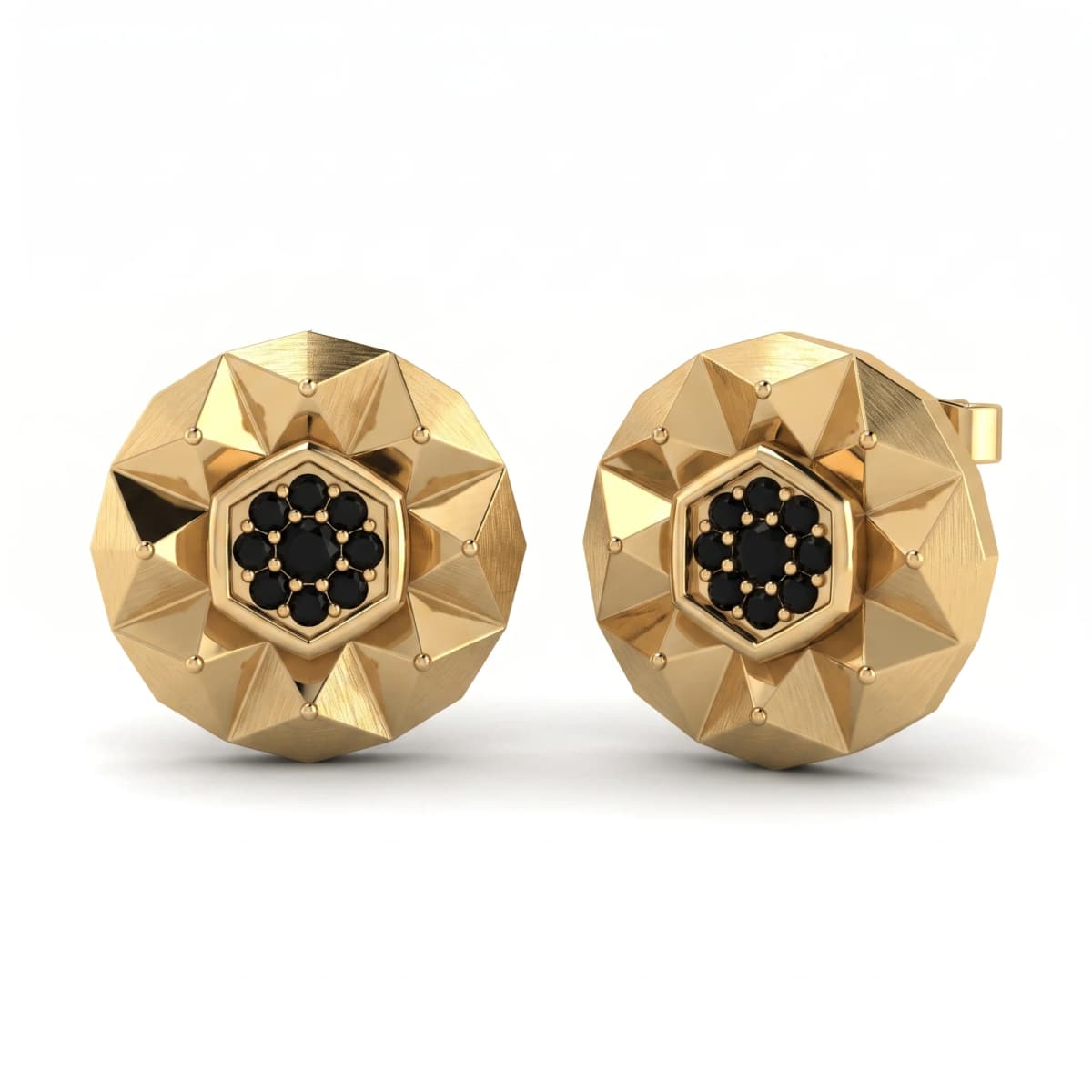 Belaroq Sienna Crown Aube Yellow Gold Diamond Earrings