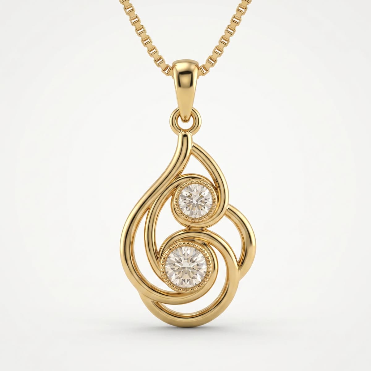 Belaroq Aria Compass Emblem Yellow Gold Lab Diamond Pendant