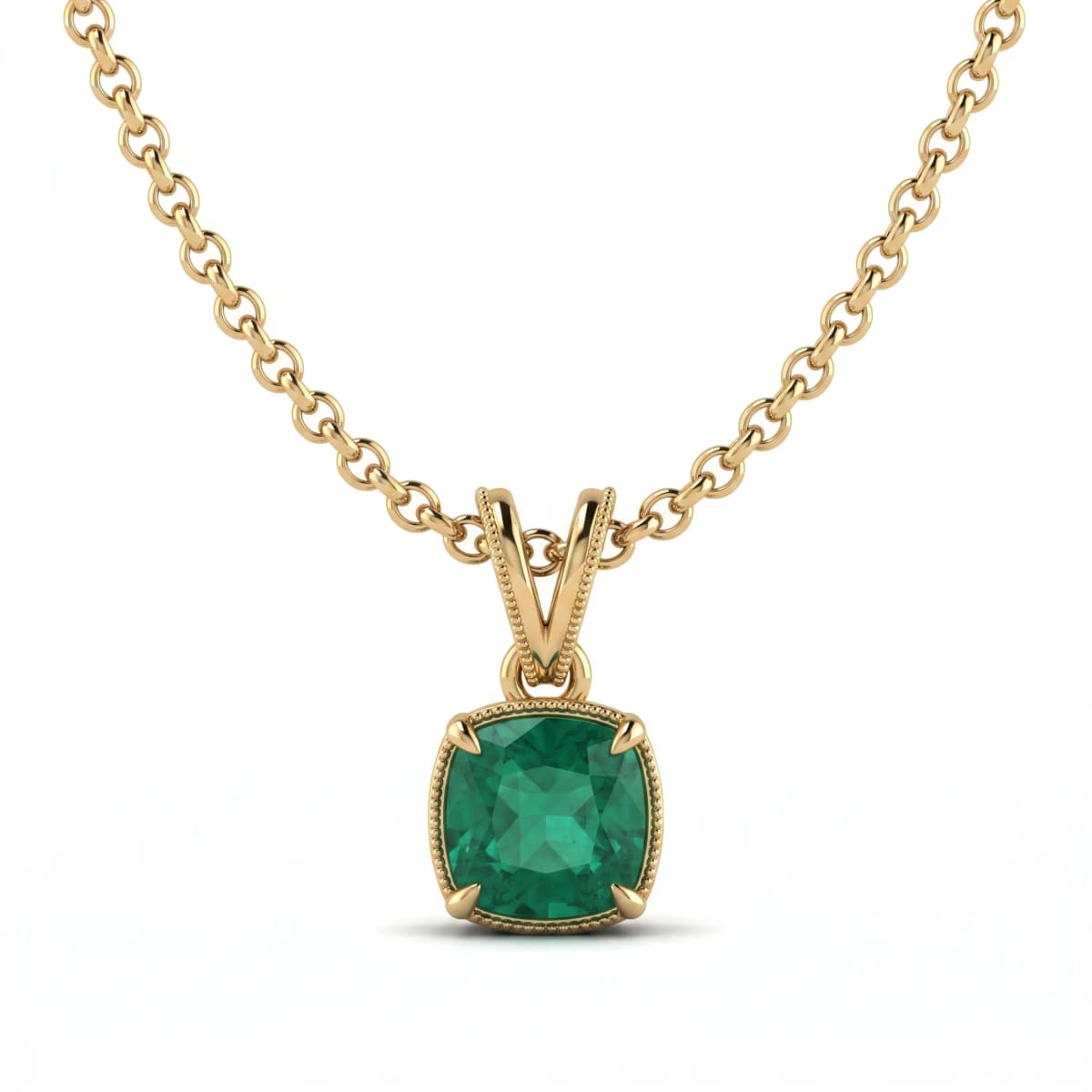 Belaroq Amara Wave Luxe Yellow Gold Emerald Pendant