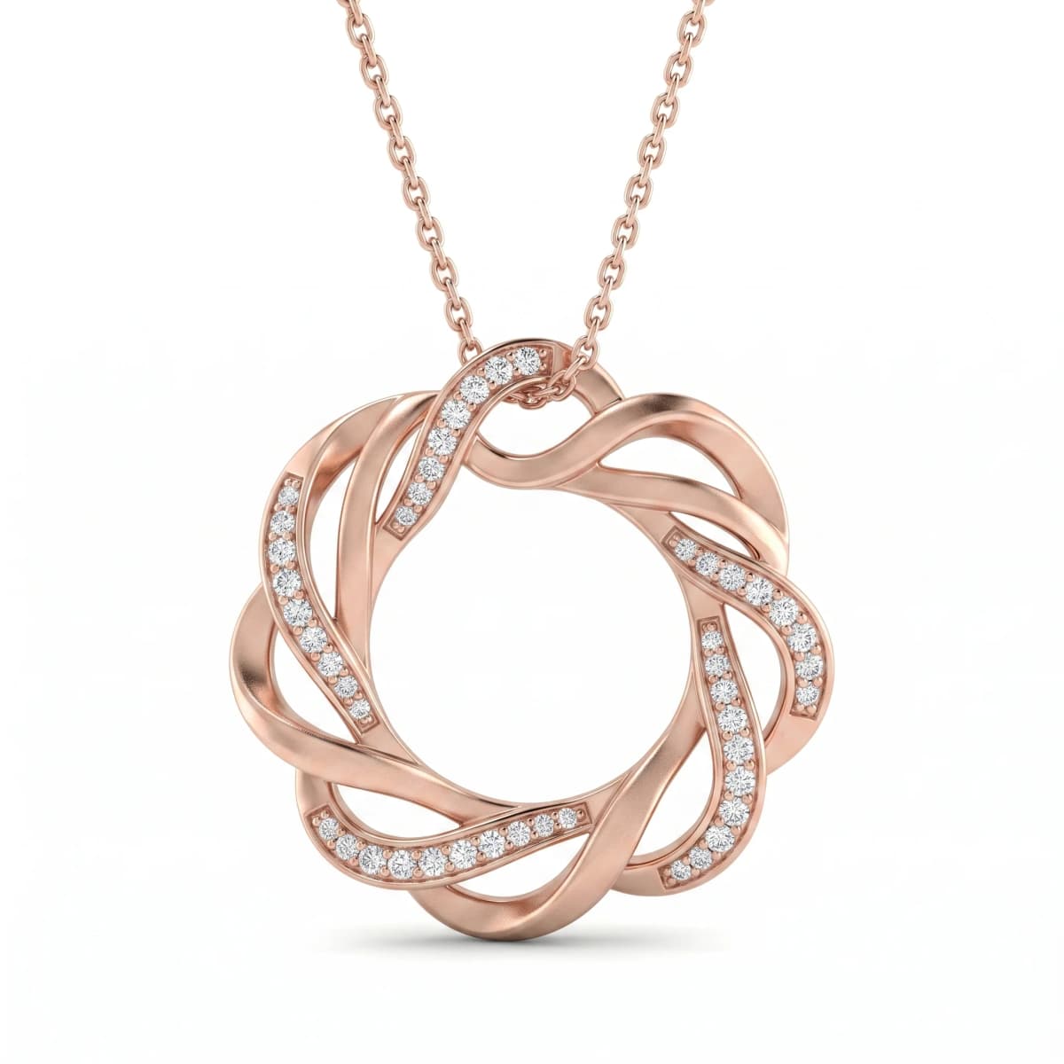 Belaroq Mirielle Grace Regal Rose Gold Diamond Necklace